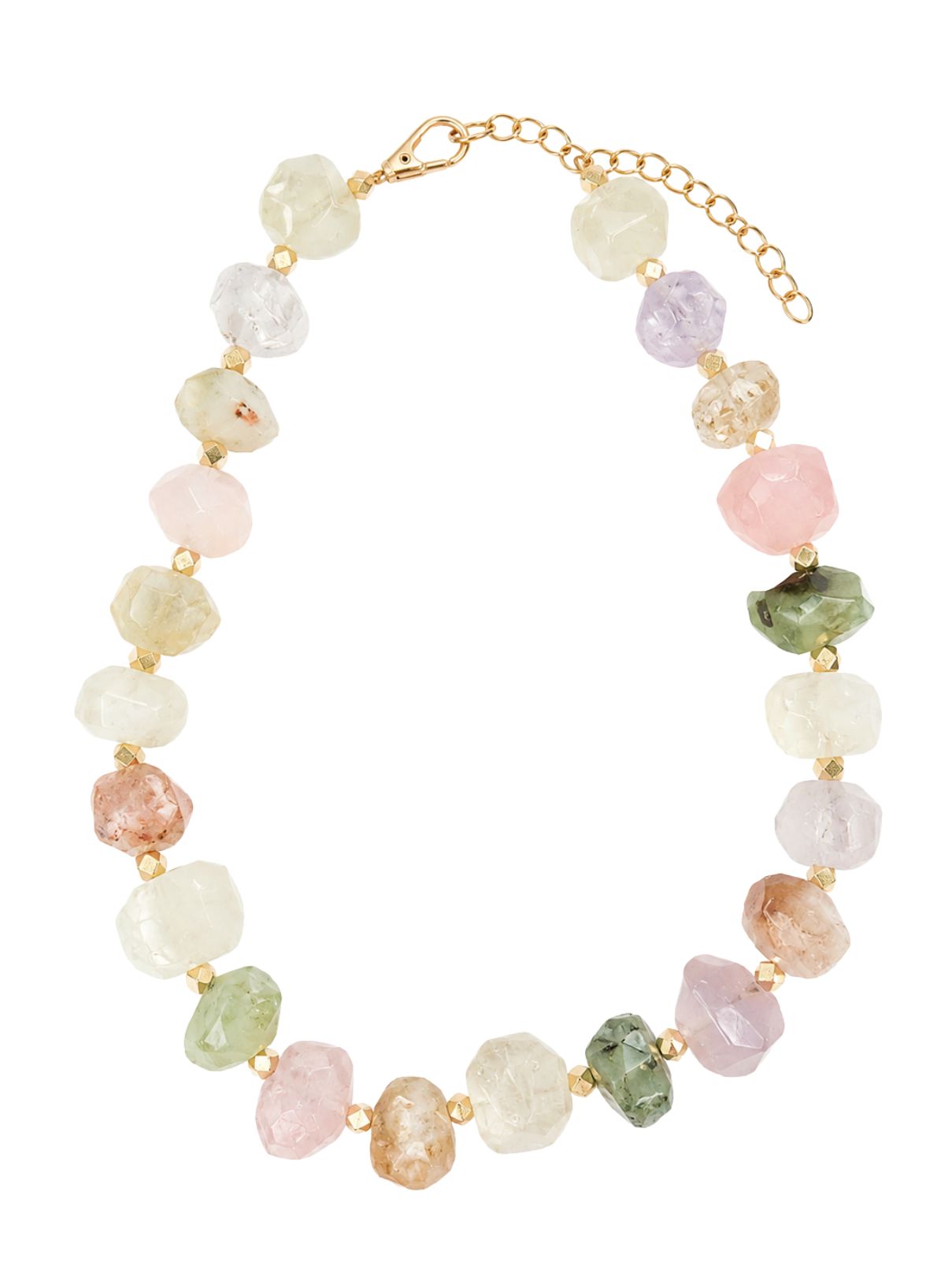 Chunk Statement Brass Necklace in Mix