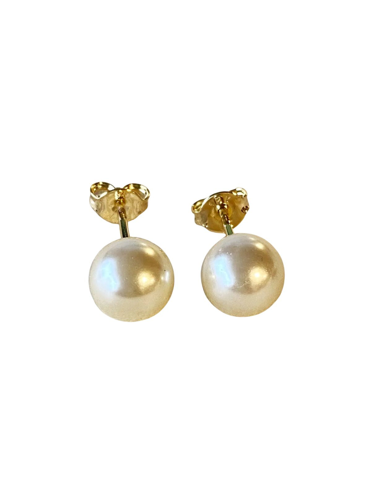 Classic Pearl Stud Earrings – 18K Gold Filled