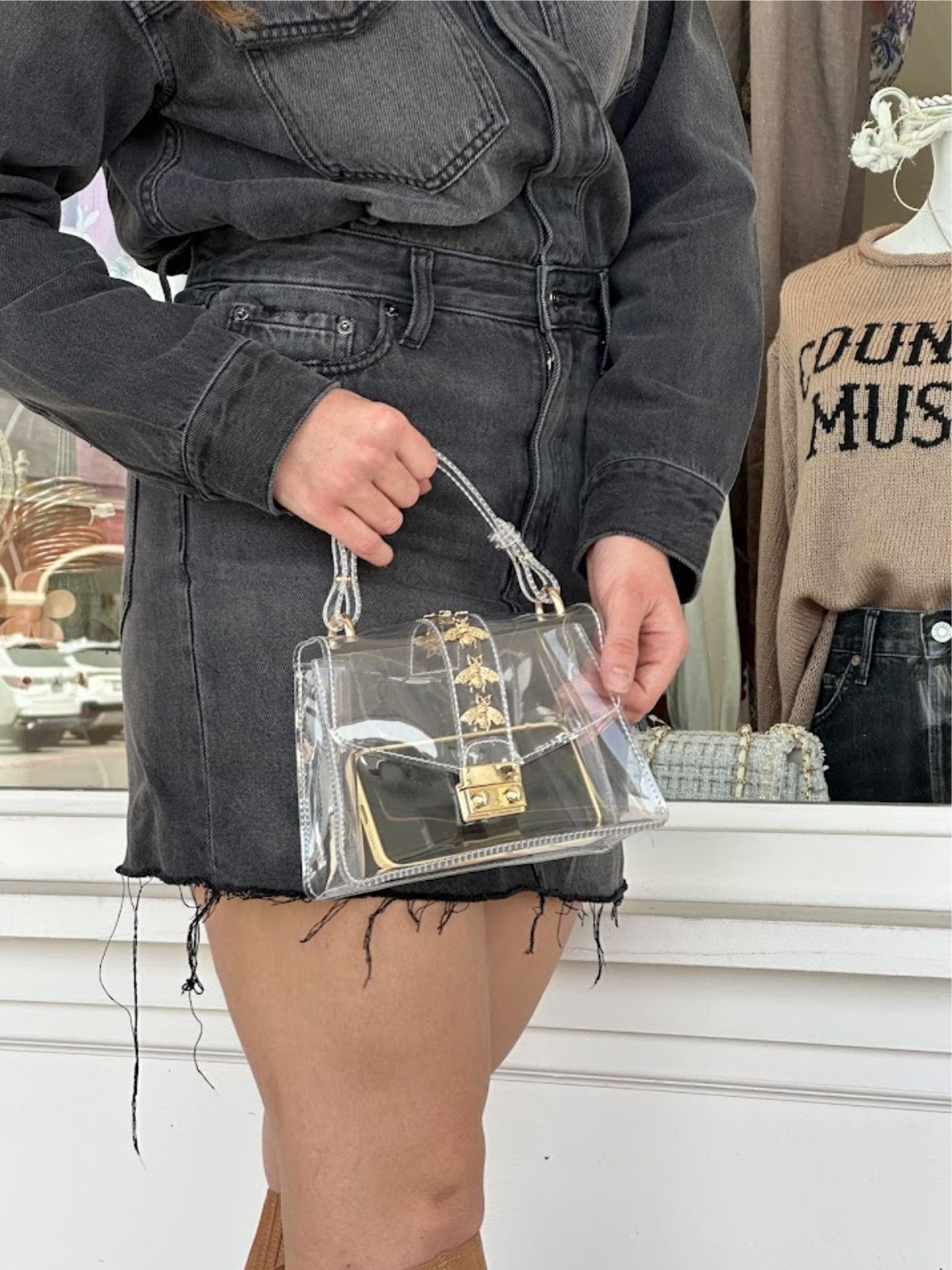 Clear Stadium Bag with Bees 