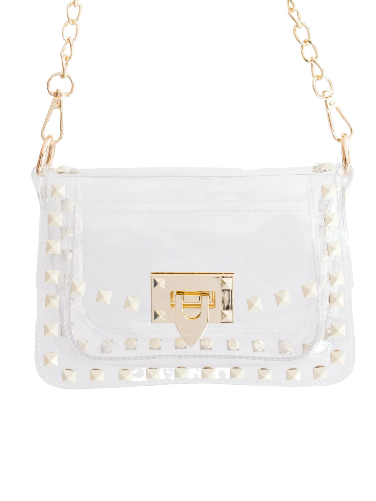 Clearly Handbags Clear Stadium Bag with Pearls 