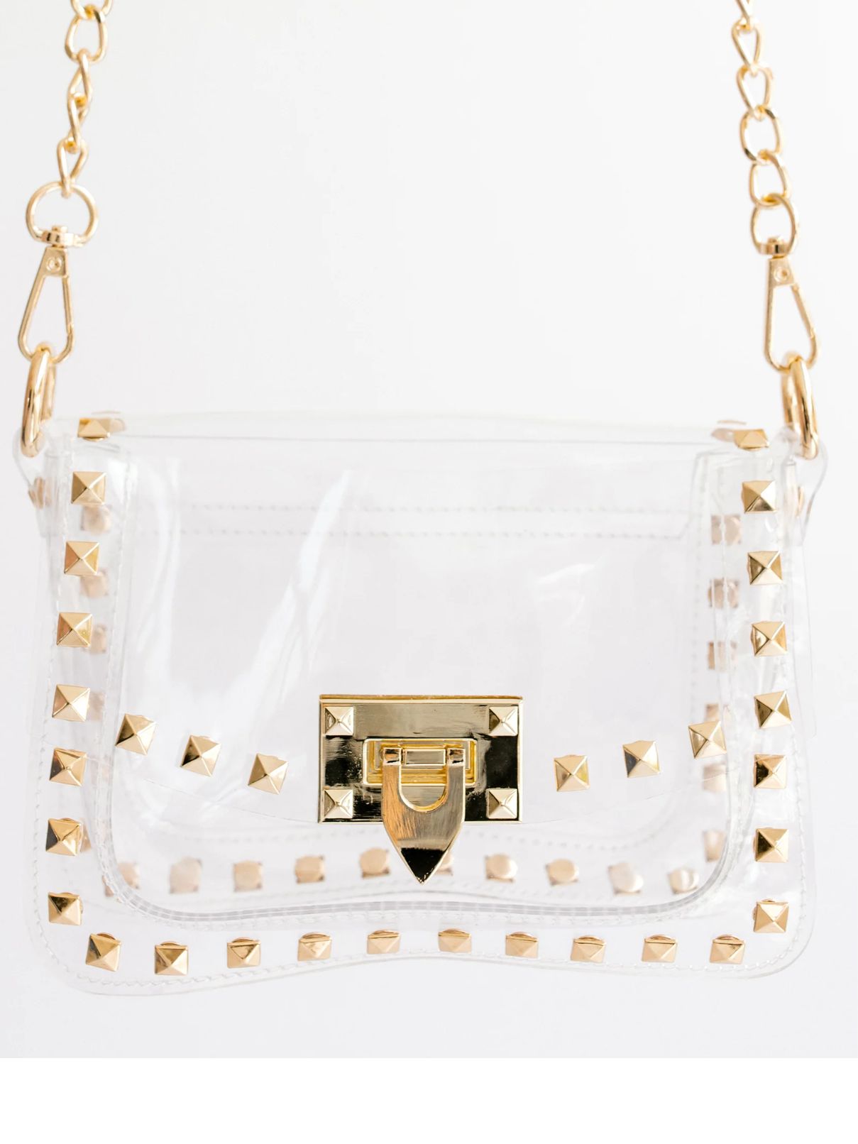 Clearly Handbags Clear Stadium Bag with Studs
