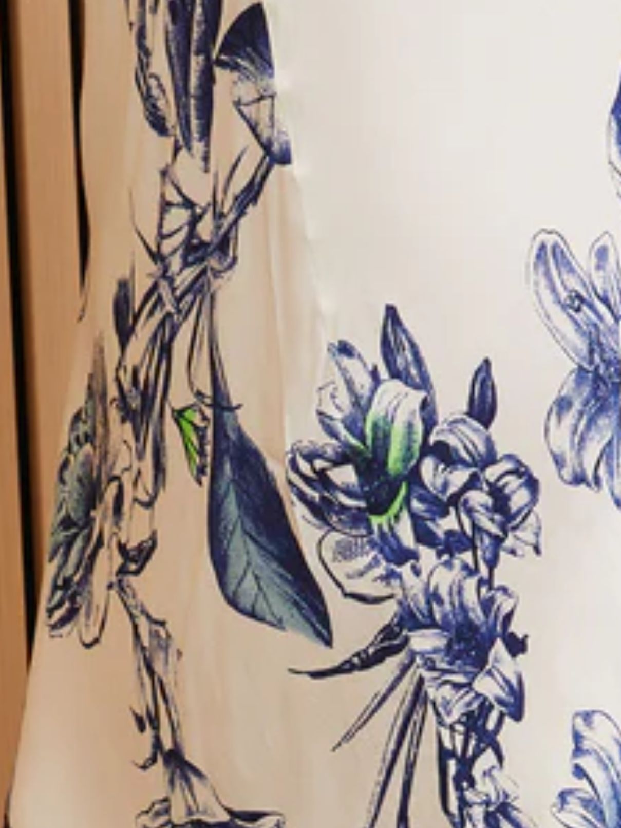 Cotton Island Garden Floral Silky Midi Skirt in Beige Floral