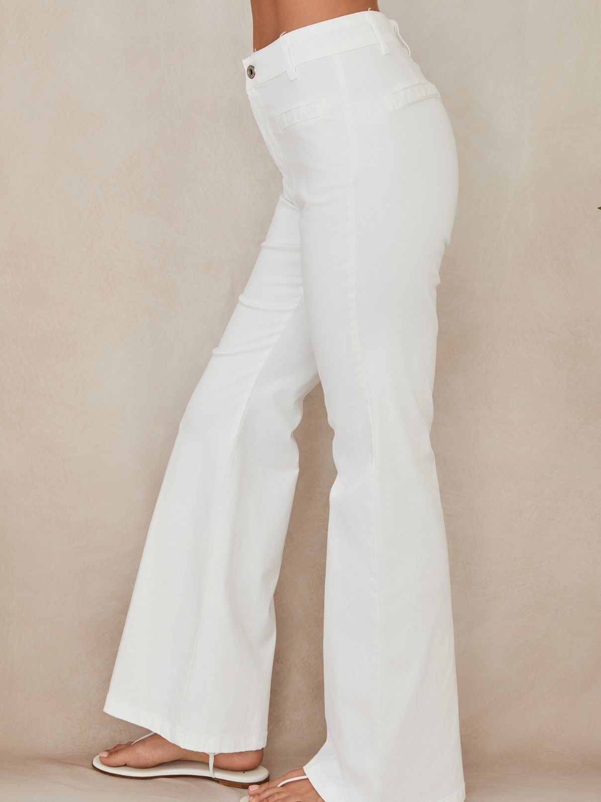 Cotton Island Hw Flare Chino Pant in White