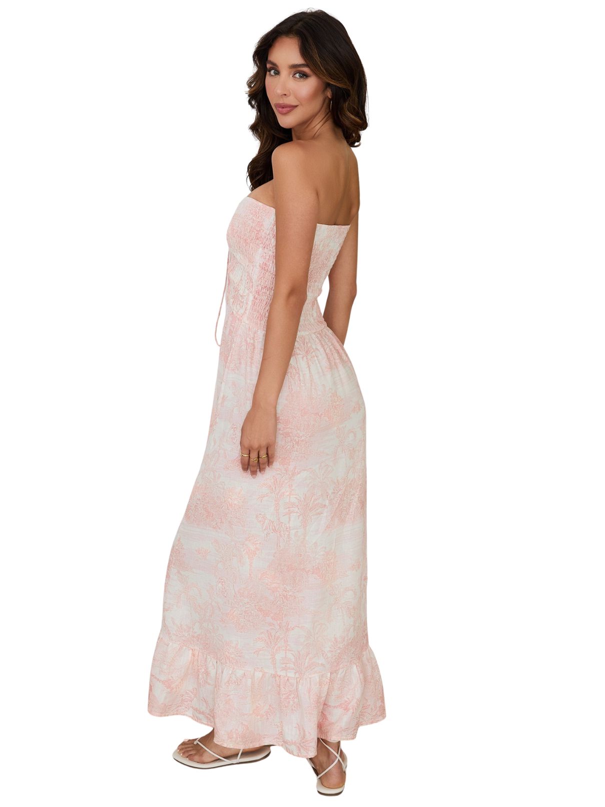 Cotton Island Tropical Print Maxi Dress 