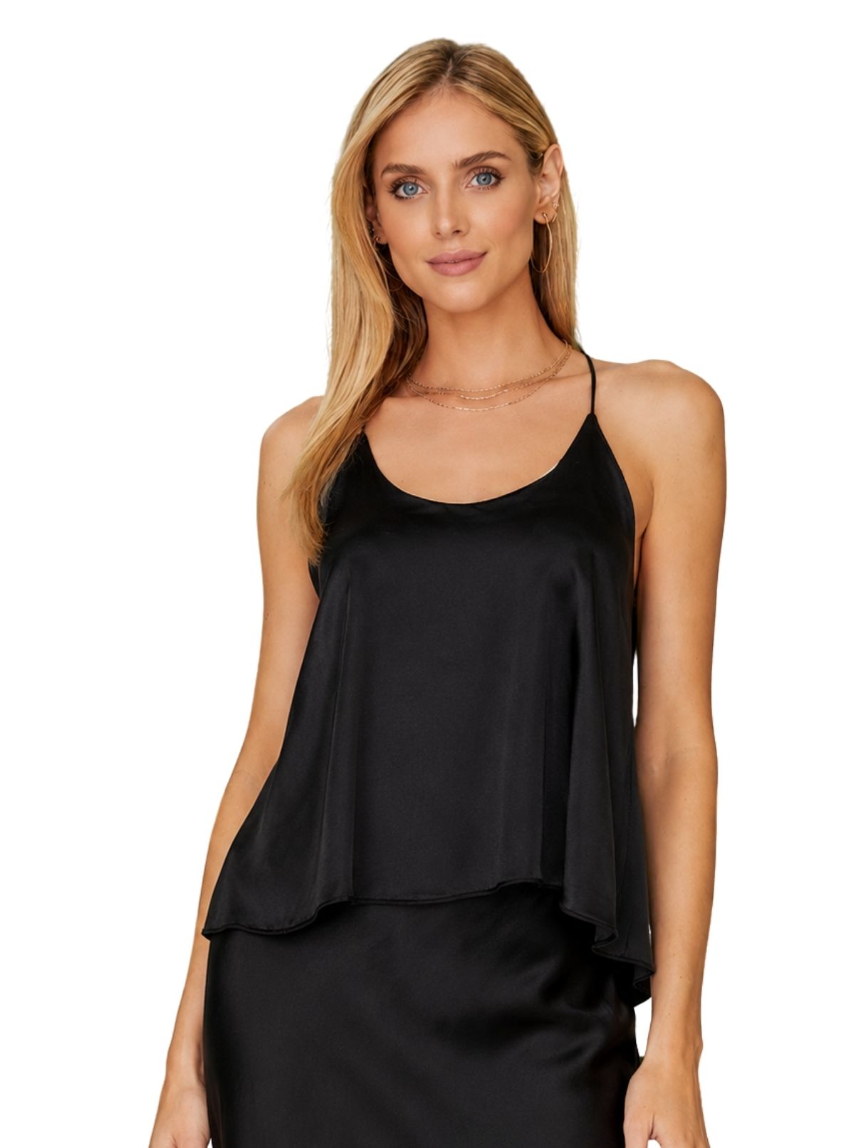 Cotton Island Italian Spaghetti Strap Camisole in Black