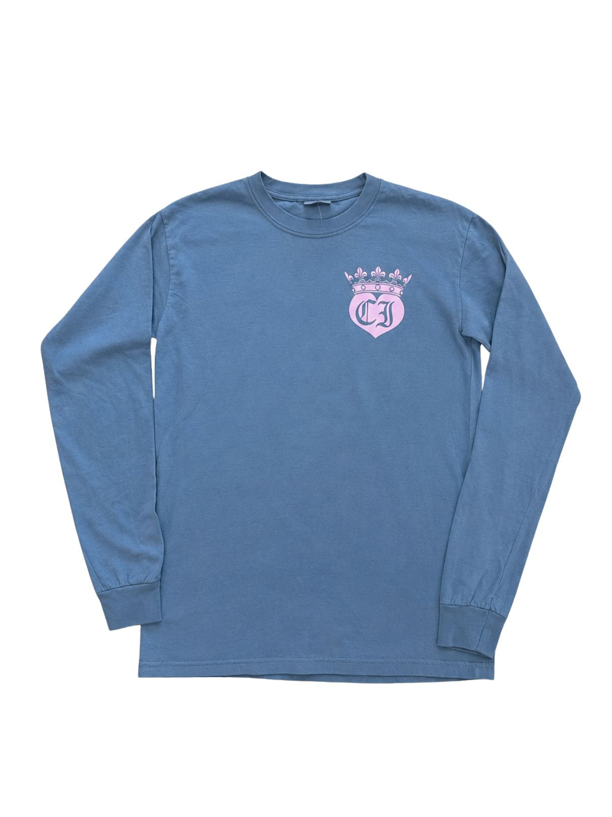 Cotton Island Long Sleeve Tee in Ice Blue Tee with Pink and Lime