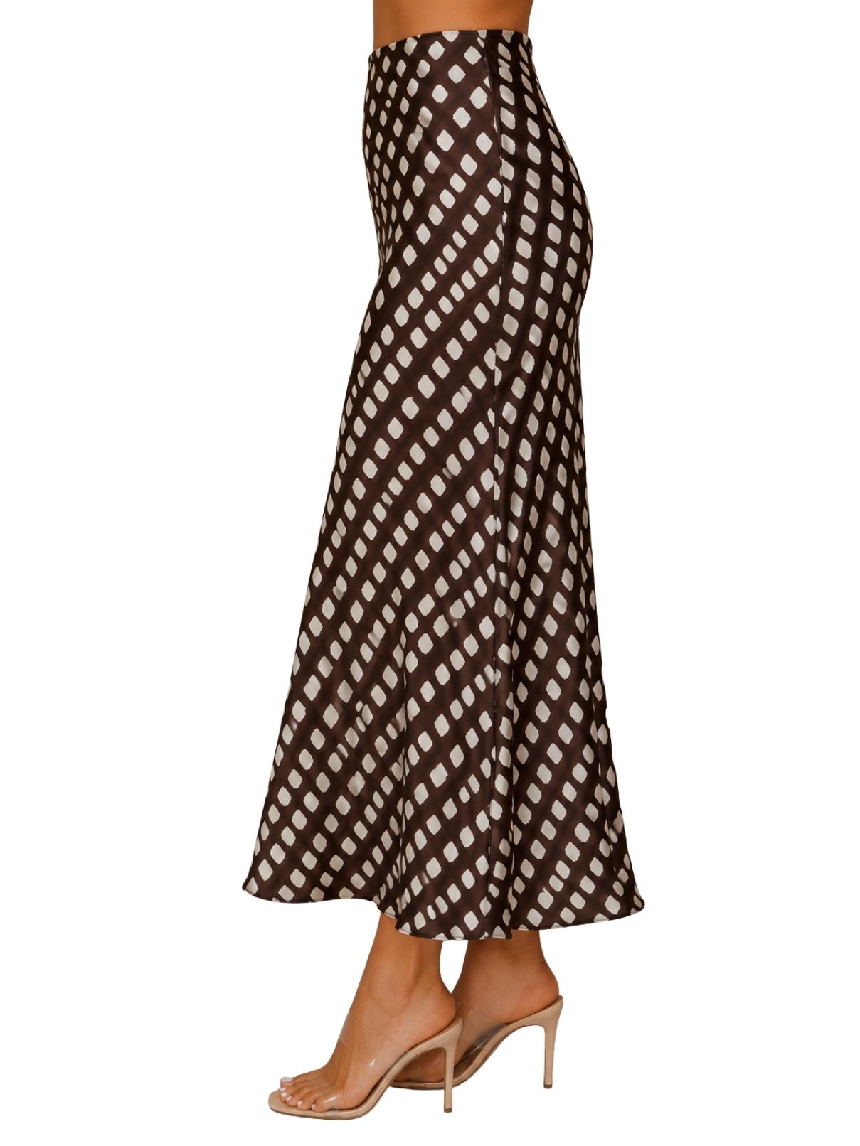 Cotton Island Pixel Dot Silky Slip Skirt – Chocolate Deer Print