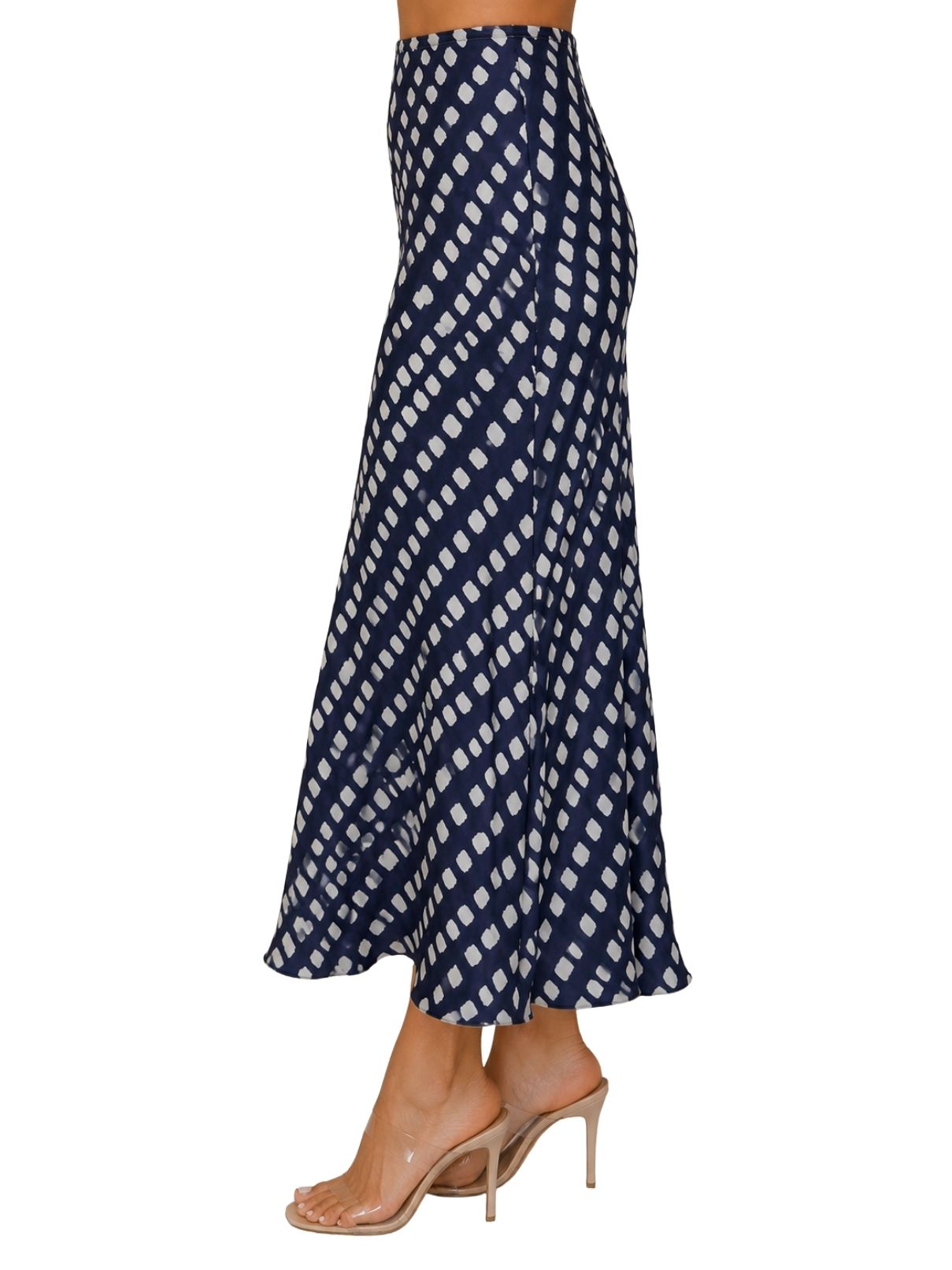 Cotton Island Pixel Dot Silky Slip Skirt – Navy Deer Print