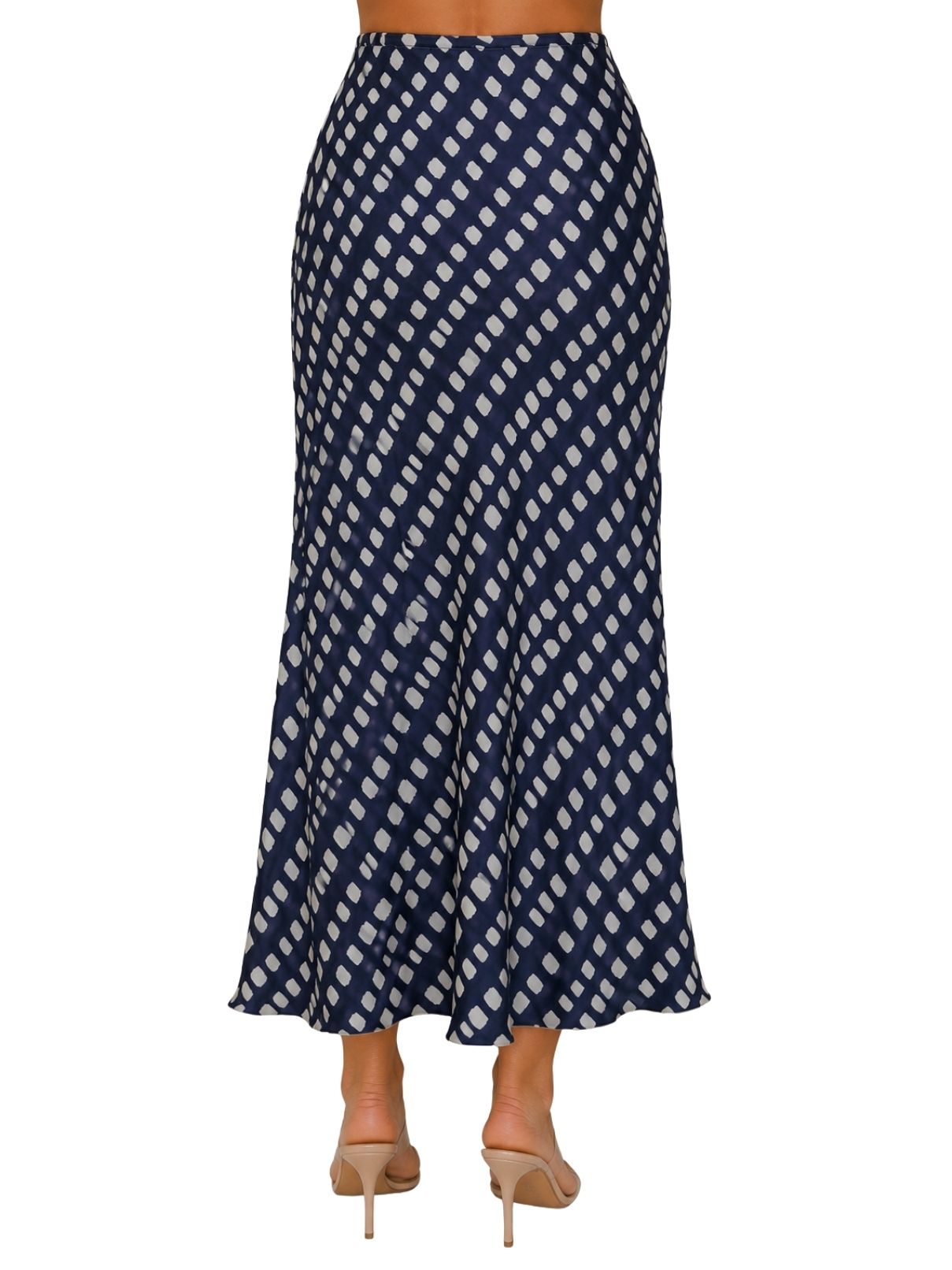 Cotton Island Pixel Dot Silky Slip Skirt – Navy Deer Print