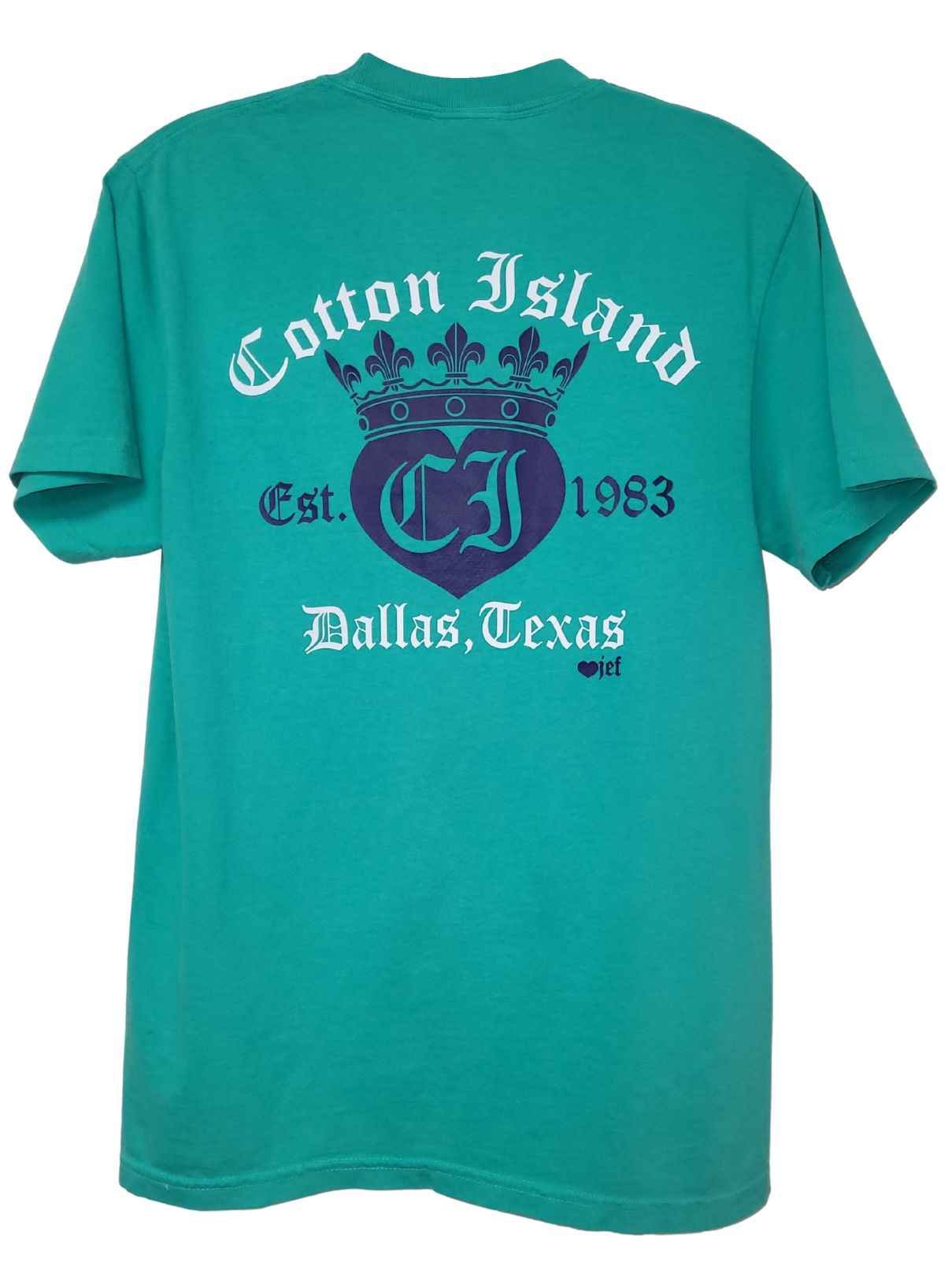 Cotton Island S/S Island Green Comfort Colors with Navy/White