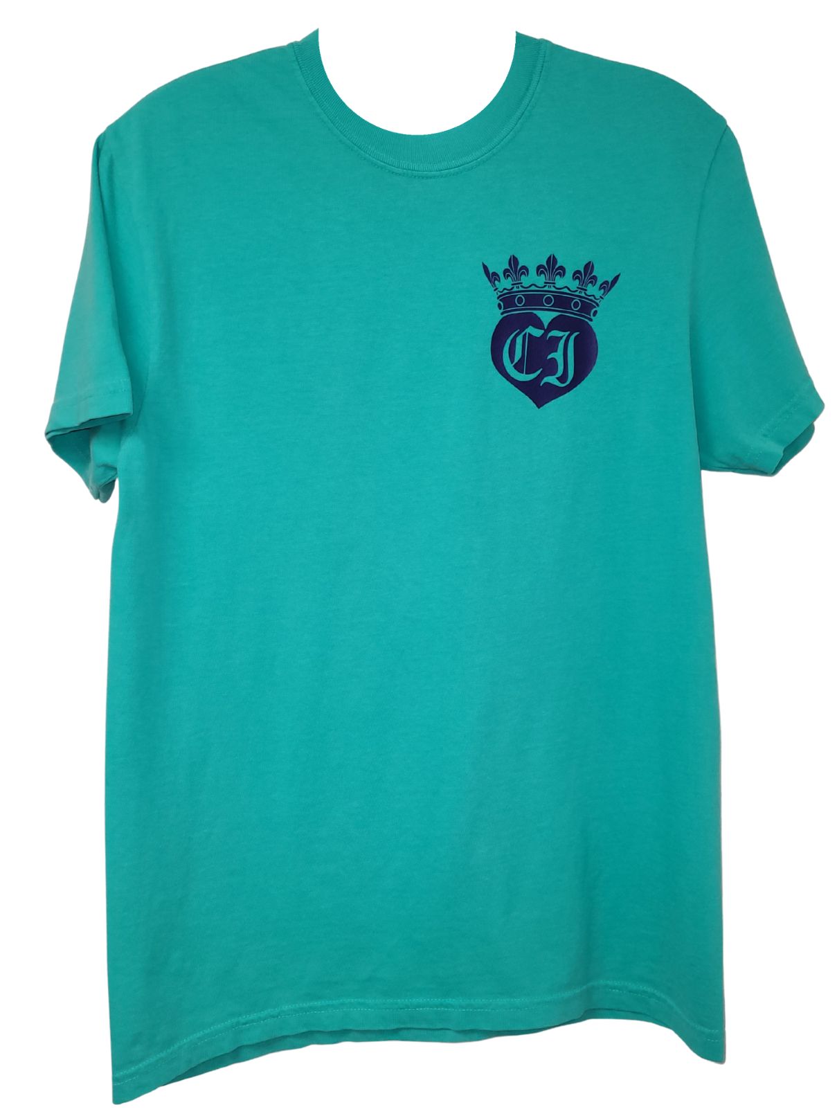 Cotton Island S/S Island Green Comfort Colors with Navy/White