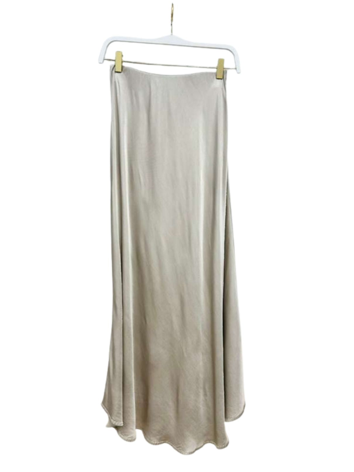 Cotton Island Silky Slip Skirt in  Champagne
