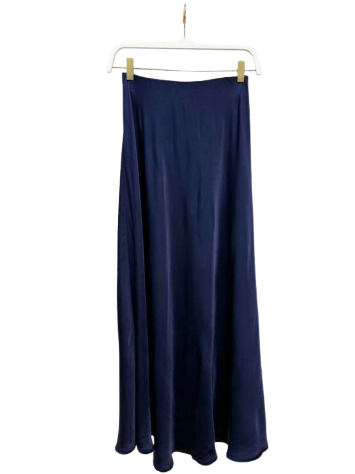 Cotton Island Silky Slip Skirt in Navy Blue