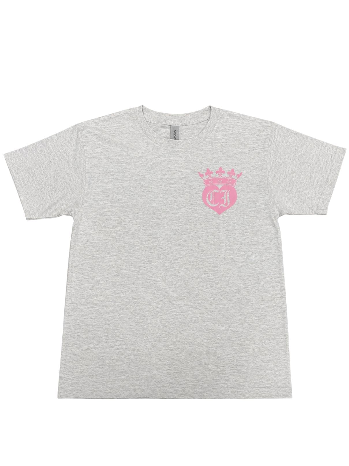 Cotton Island Tee in Ash with Pink/Lime