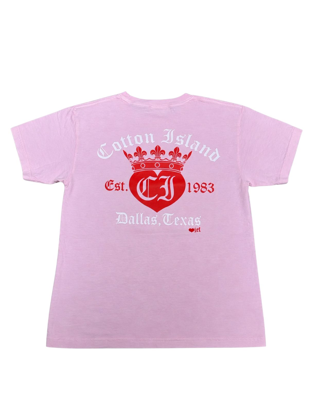 Cotton Island Tee in Blossom with Coral/White