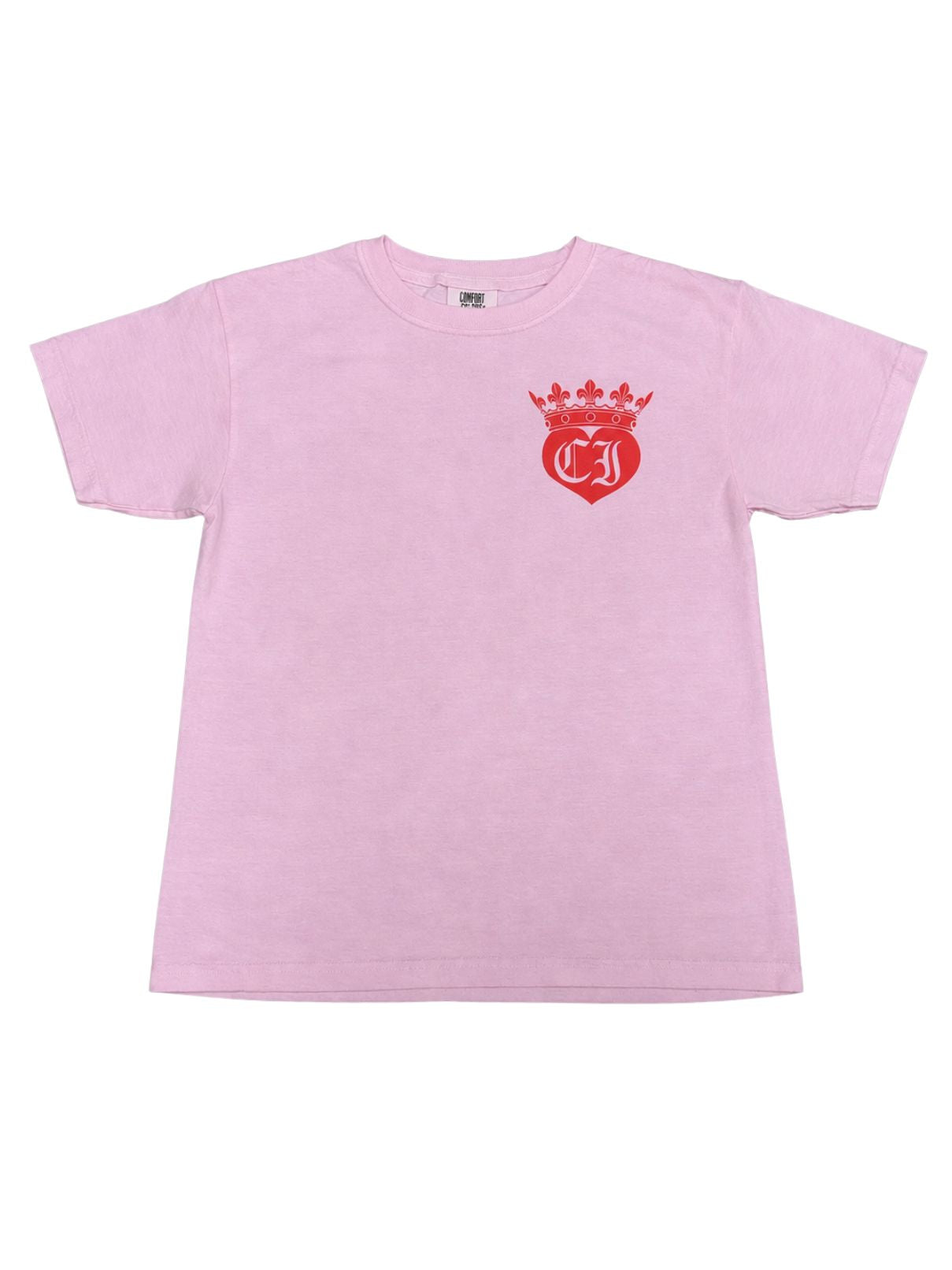 Cotton Island Tee in Blossom with Coral/White