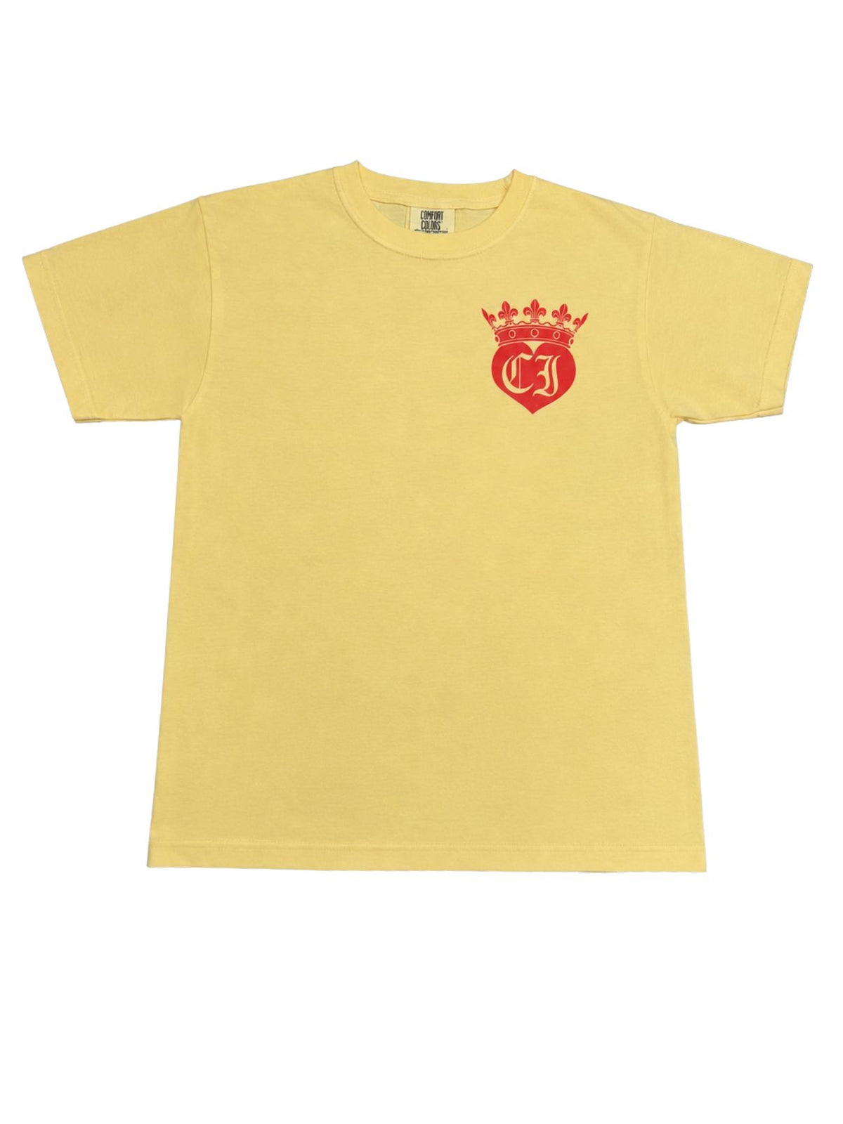 Cotton Island Tee in Butter with Pink/Coral