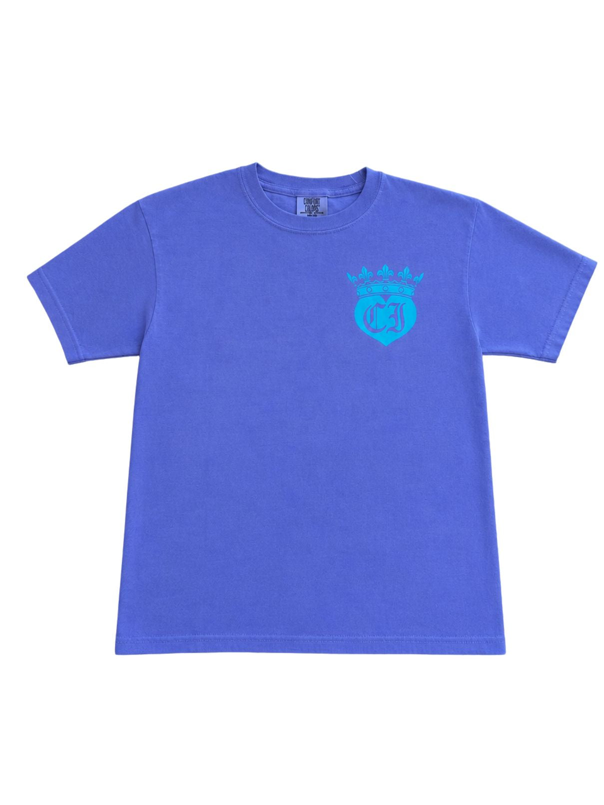 Cotton Island Tee in Violet with Turquoise/Lavender Orchid