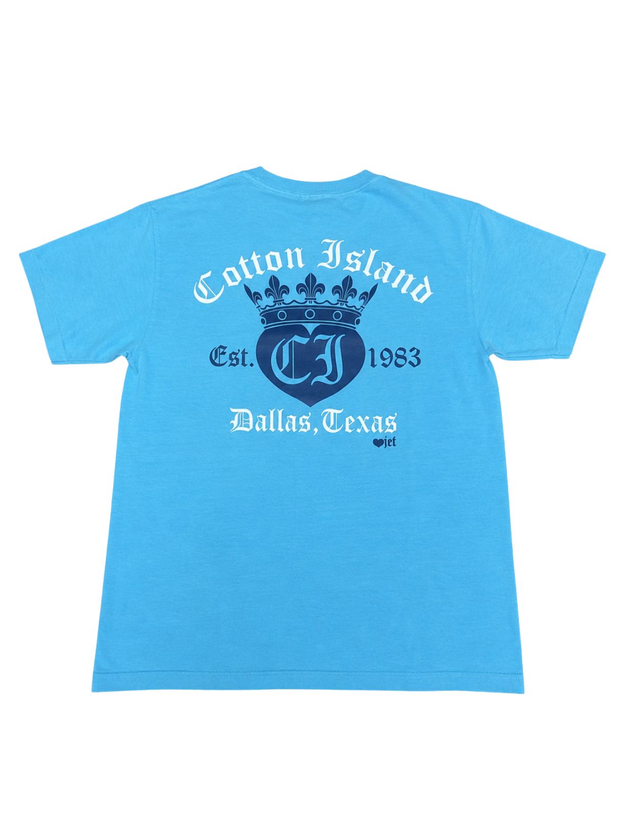 Cotton Island Tees in Lagoon with Navy/White