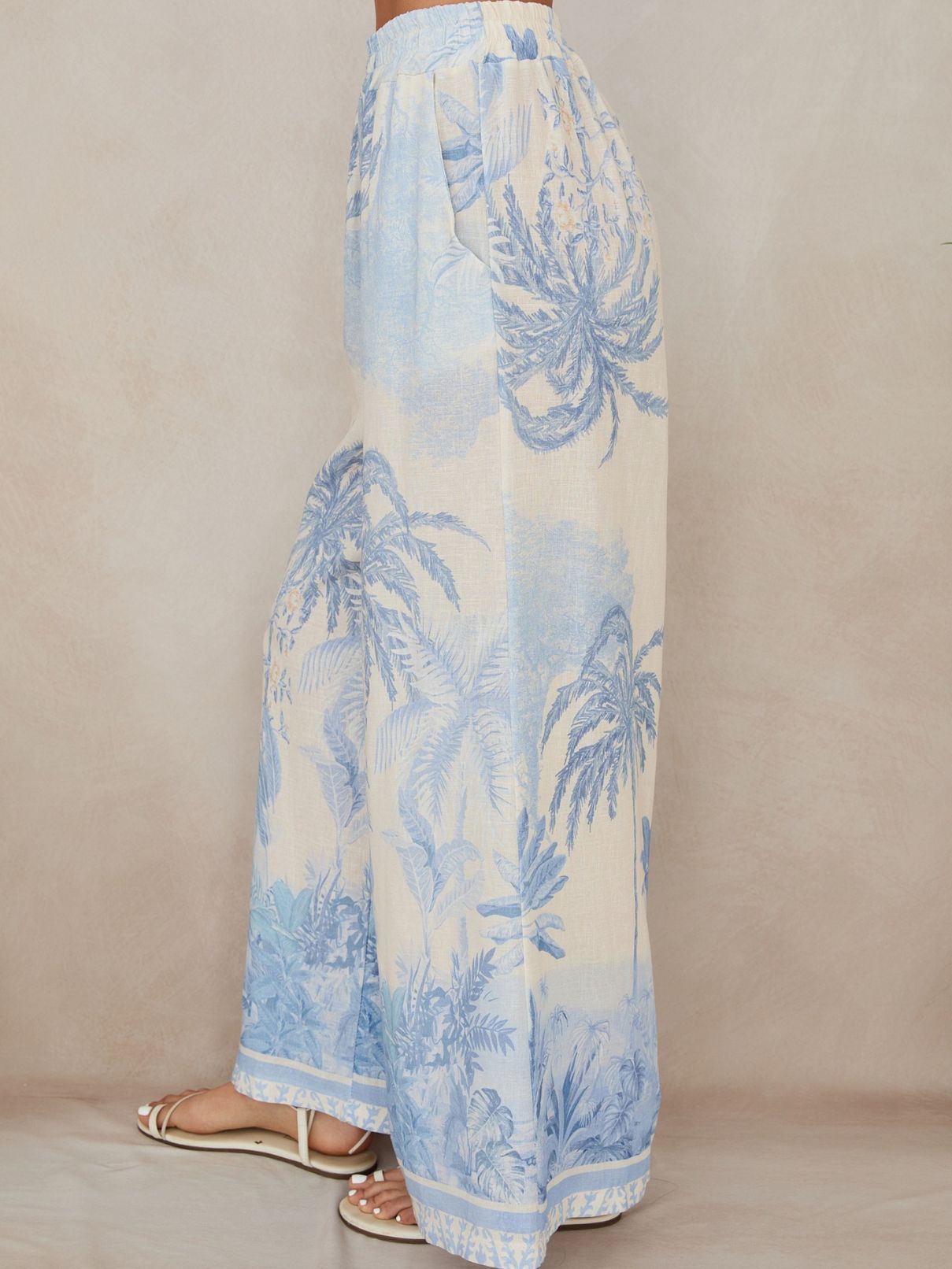 Cotton Island Tropical Palm Wide Linen