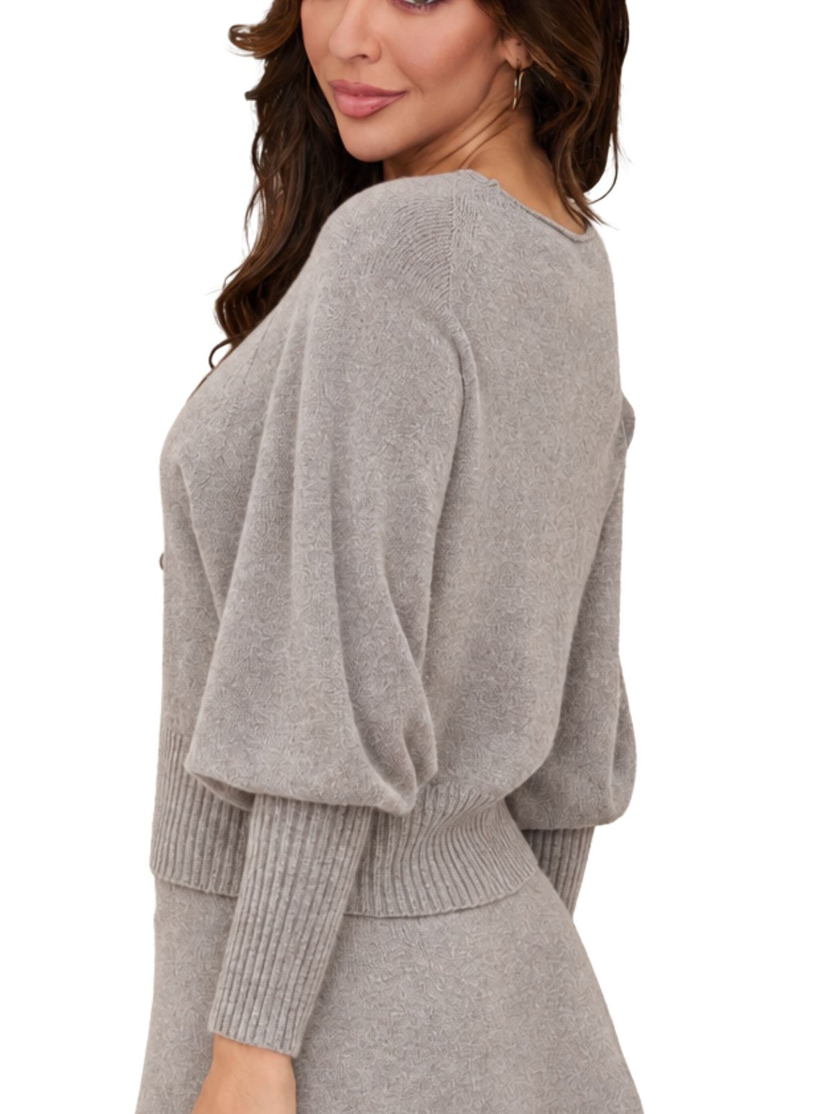 Cotton Island Ultra Soft Cuffed Long Sleeve Button Down Knit Sweater – Mochaccino