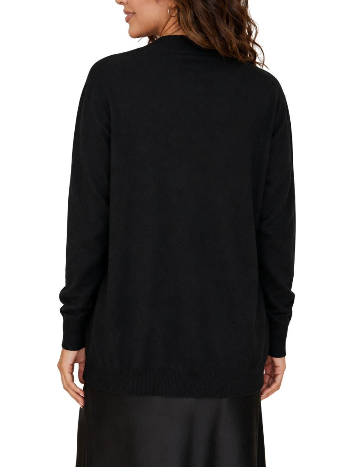 Cotton Island Ultra Soft Open Knit Cardigan – Black