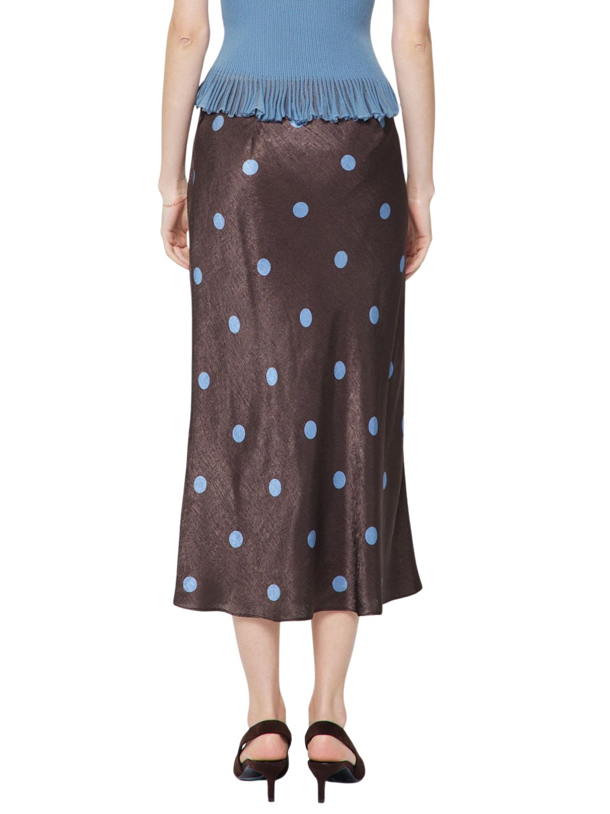 Current Air Polka Dot Elasticized Waist Midi Skirt