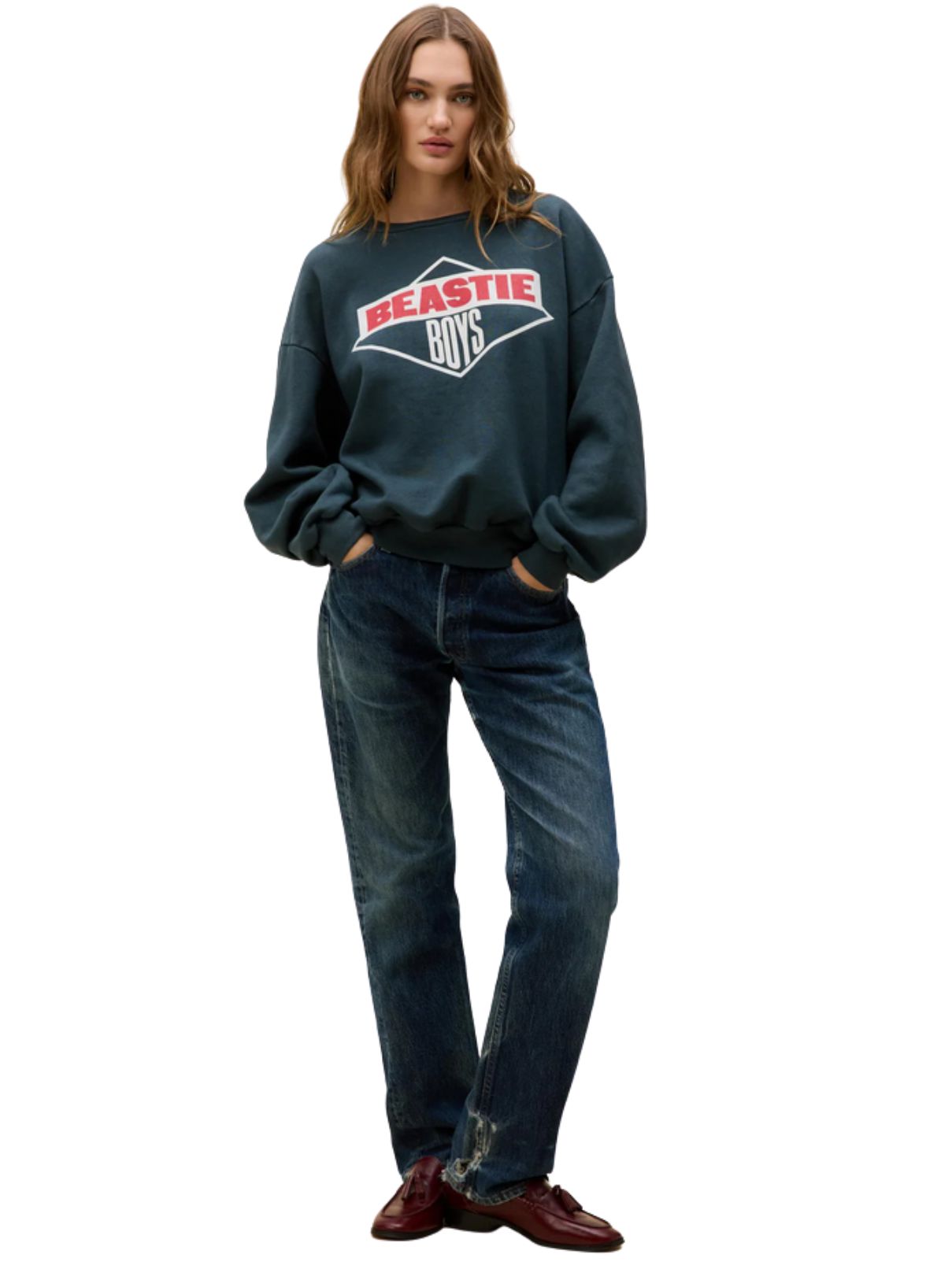 DAYDREAMER Beastie Boys Logo Oversized Sweatshirt in Vintage Black