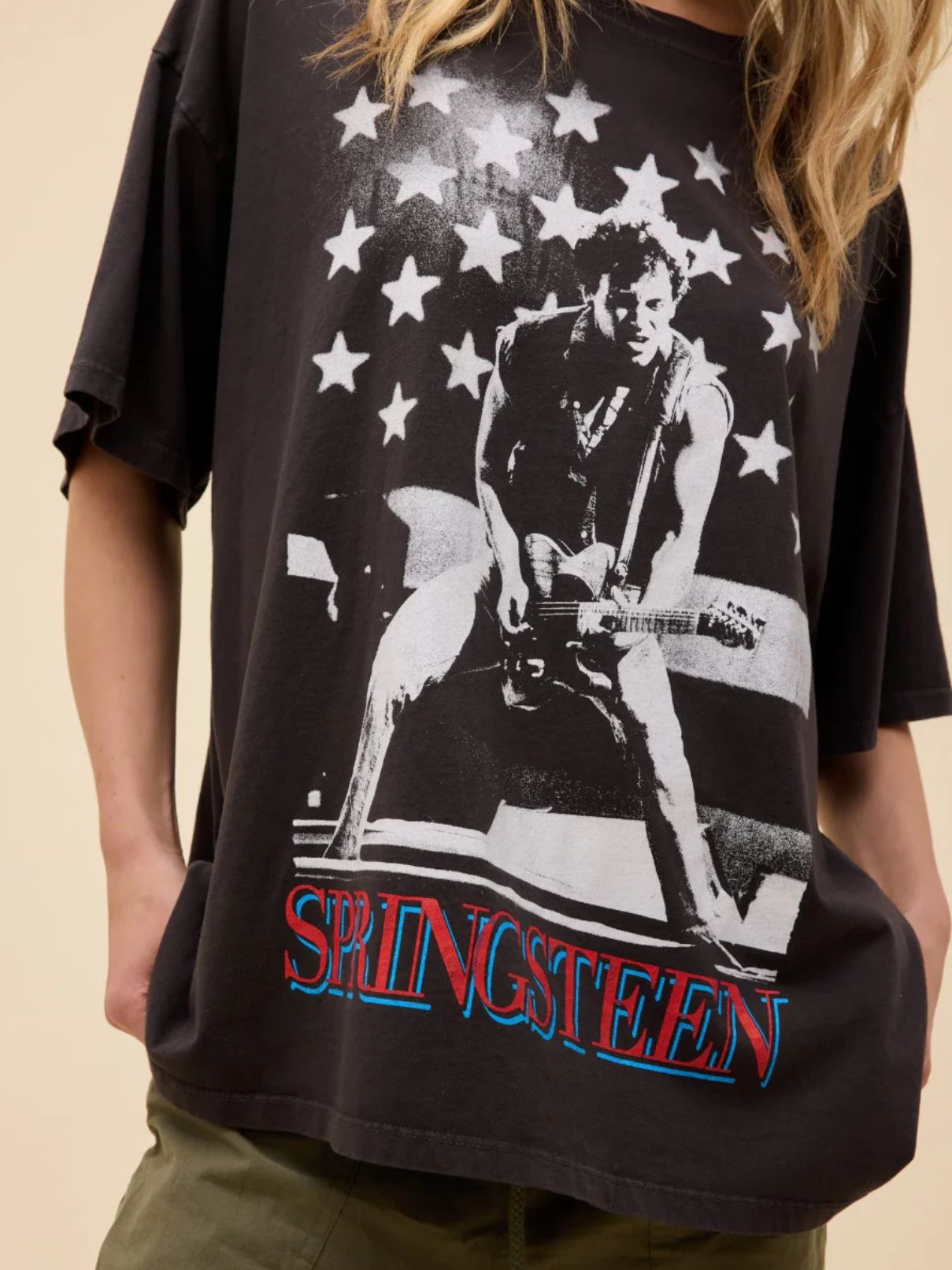 DAYDREAMER Bruce Springsteen Rockin America Merch Tee in Black