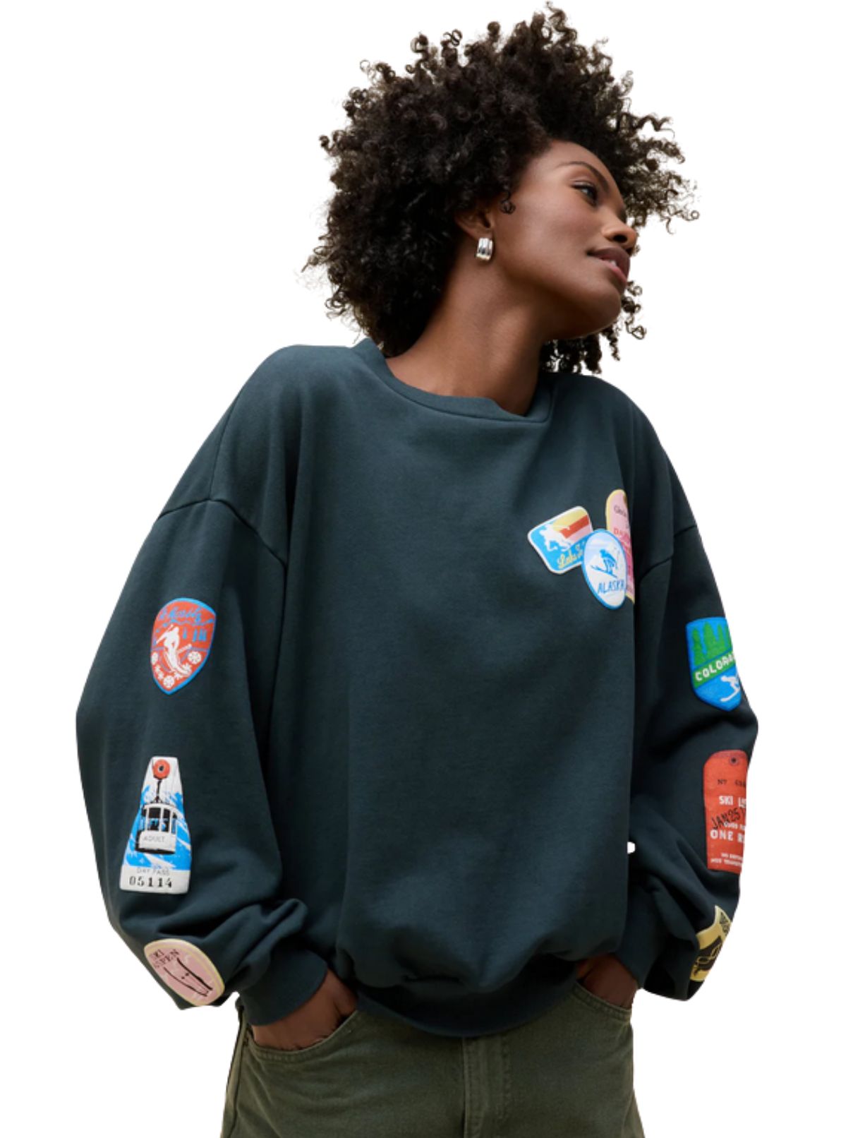 DAYDREAMER Ski Patch & Pass Collector Oversized Sweatshirt