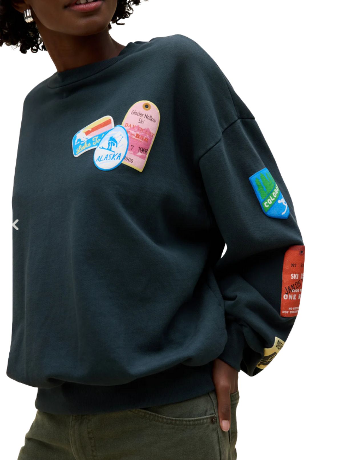DAYDREAMER Ski Patch & Pass Collector Oversized Sweatshirt