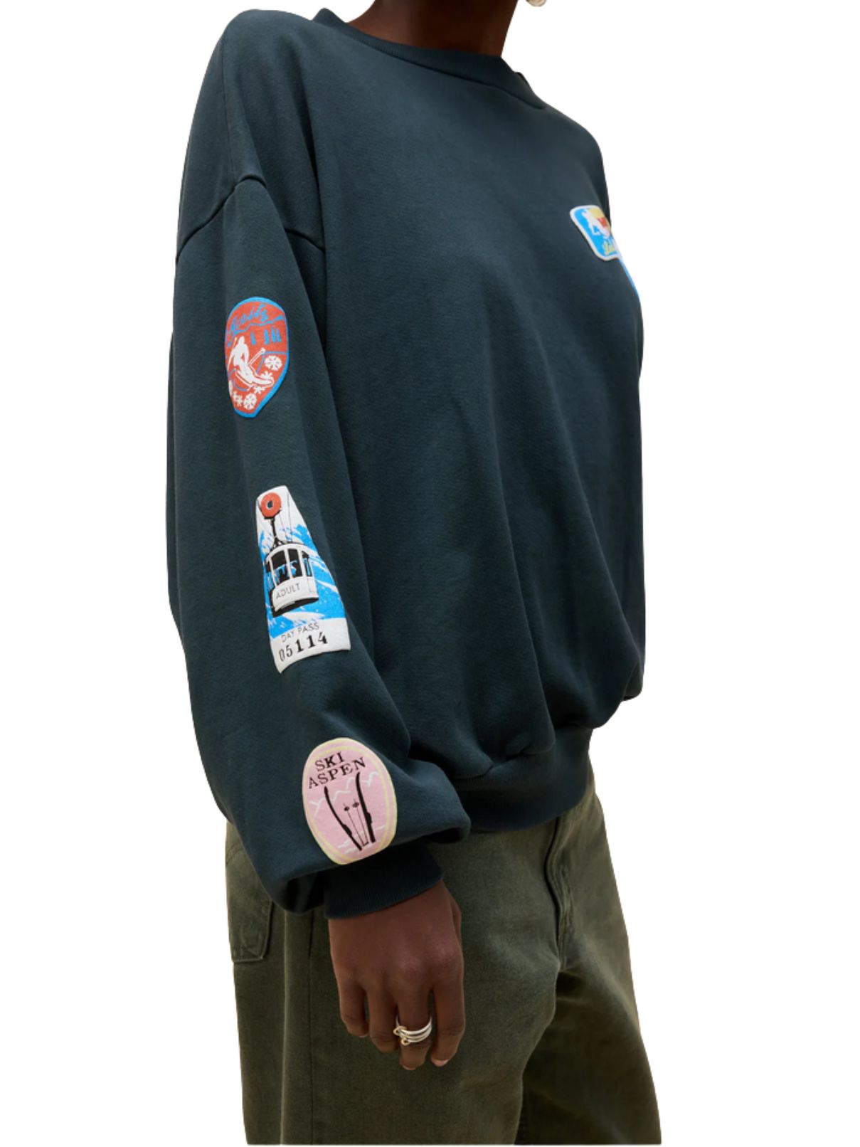 DAYDREAMER Ski Patch & Pass Collector Oversized Sweatshirt