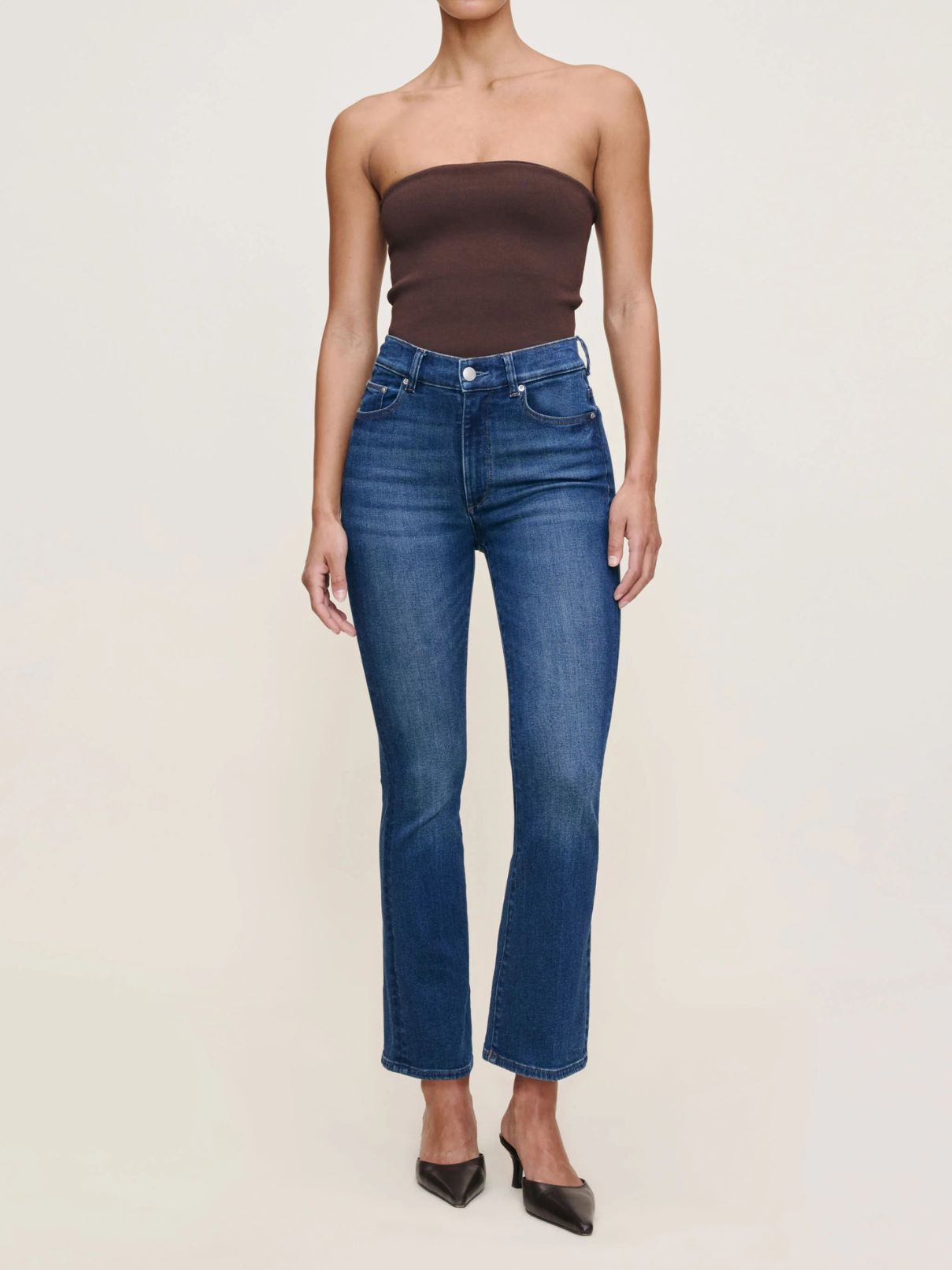 DL 1961 Bridget Boot High Rise Crop in Raindrop