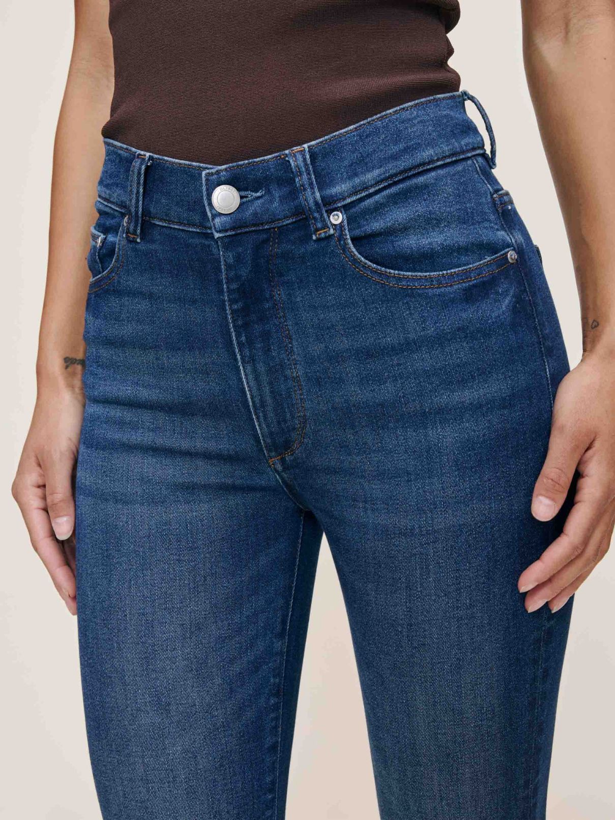 DL 1961 Bridget Boot High Rise Crop in Raindrop