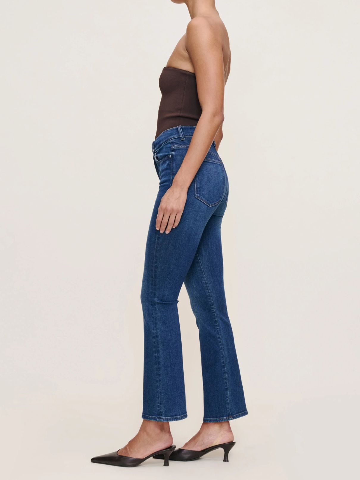 DL 1961 Bridget Boot High Rise Crop in Raindrop