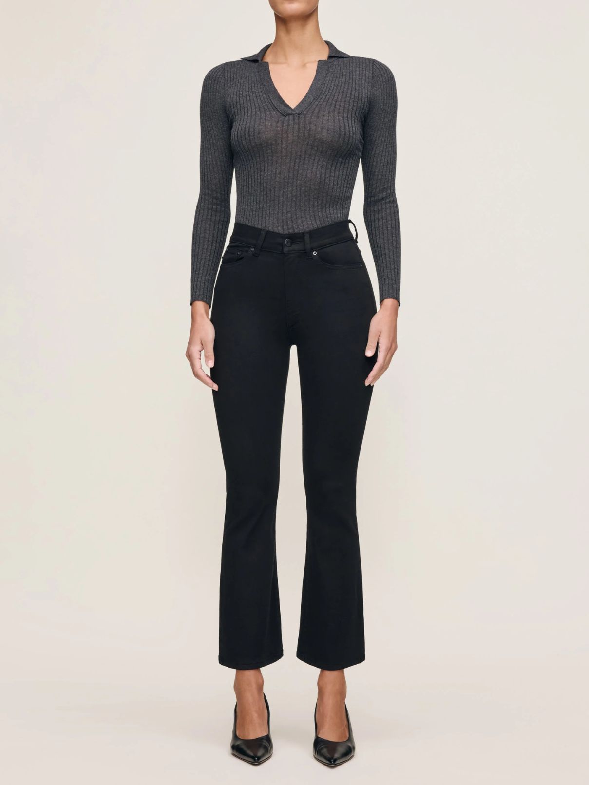 DL 1961 Bridget Boot igh Rise Crop in Hail