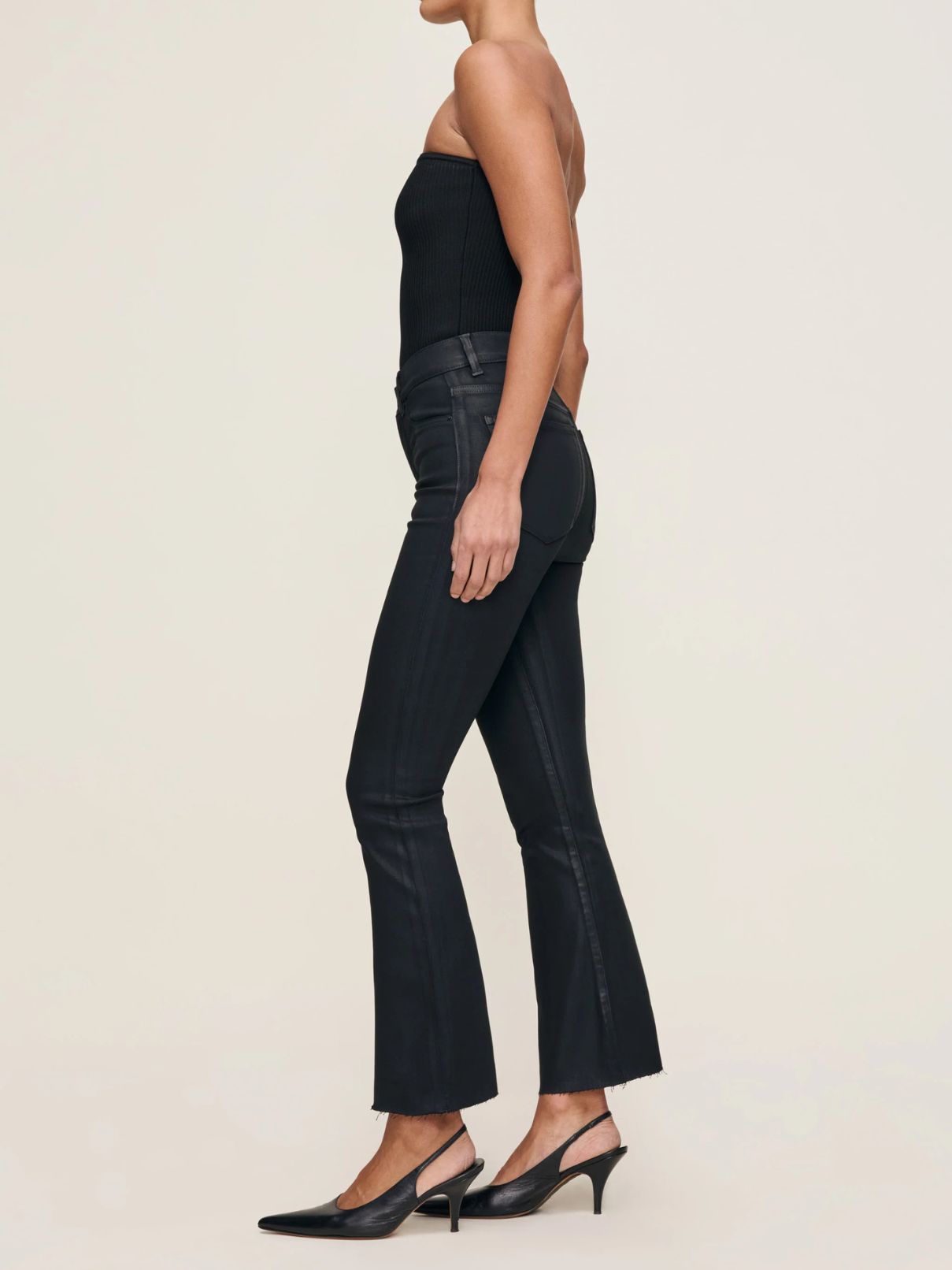 DL 1961 Denim Bridget Boot Hr Crop Jean in Black Coated