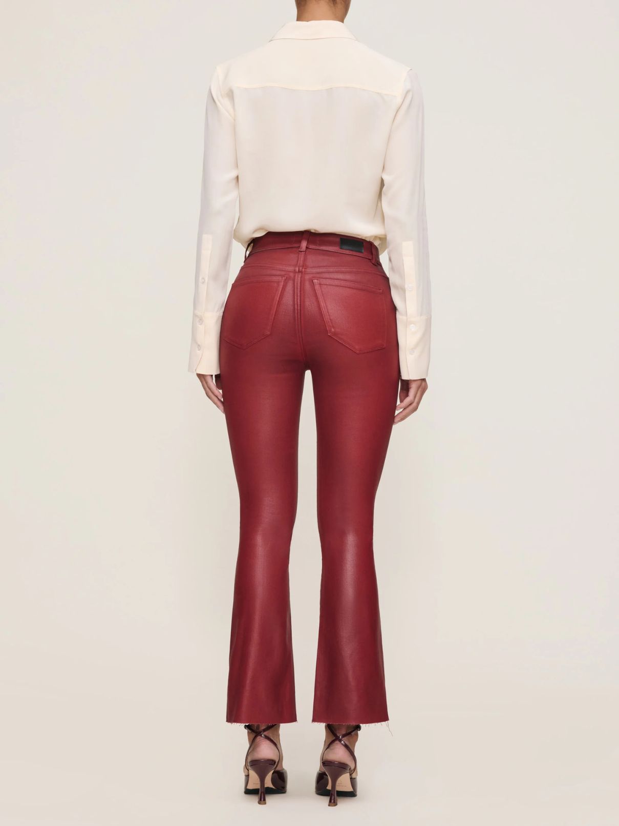DL 1961 Denim Bridget Boot Hr Crop Jean in Cherry Coated