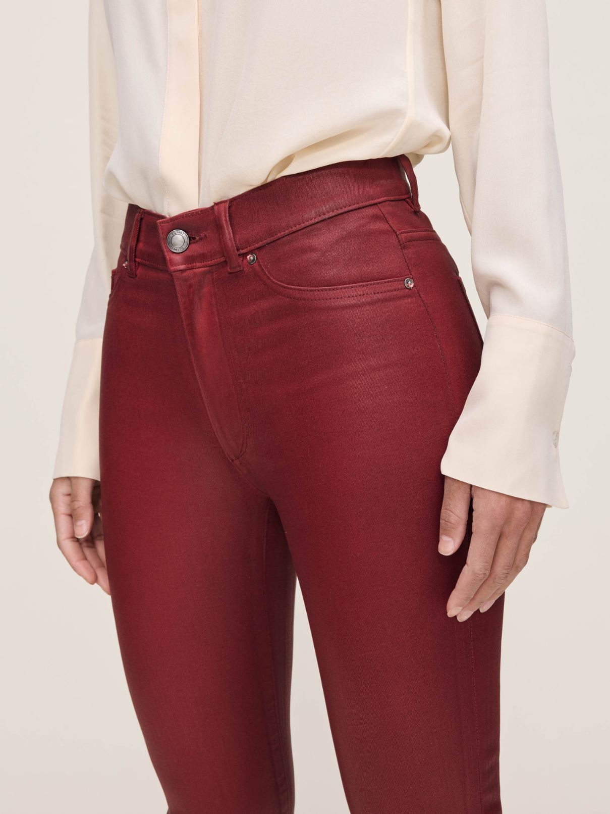 DL 1961 Denim Bridget Boot Hr Crop Jean in Cherry Coated