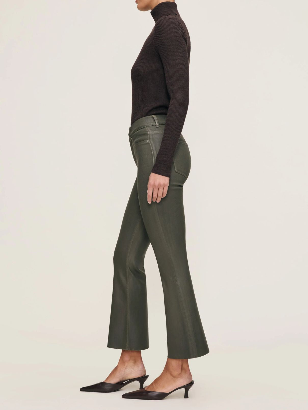 DL 1961 Denim  Bridget Boot Hr Crop Jean in Moss Coated