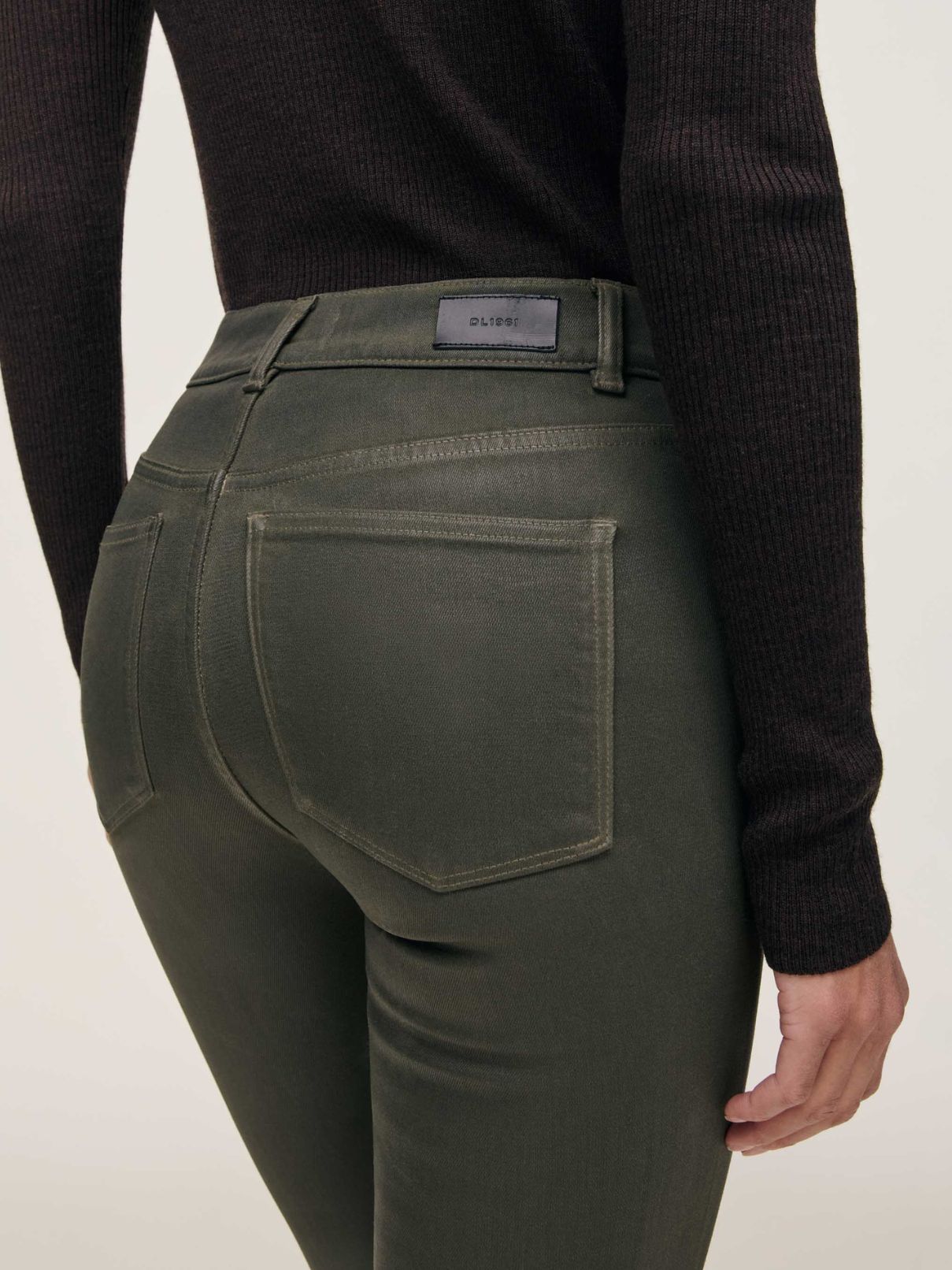DL 1961 Denim  Bridget Boot Hr Crop Jean in Moss Coated