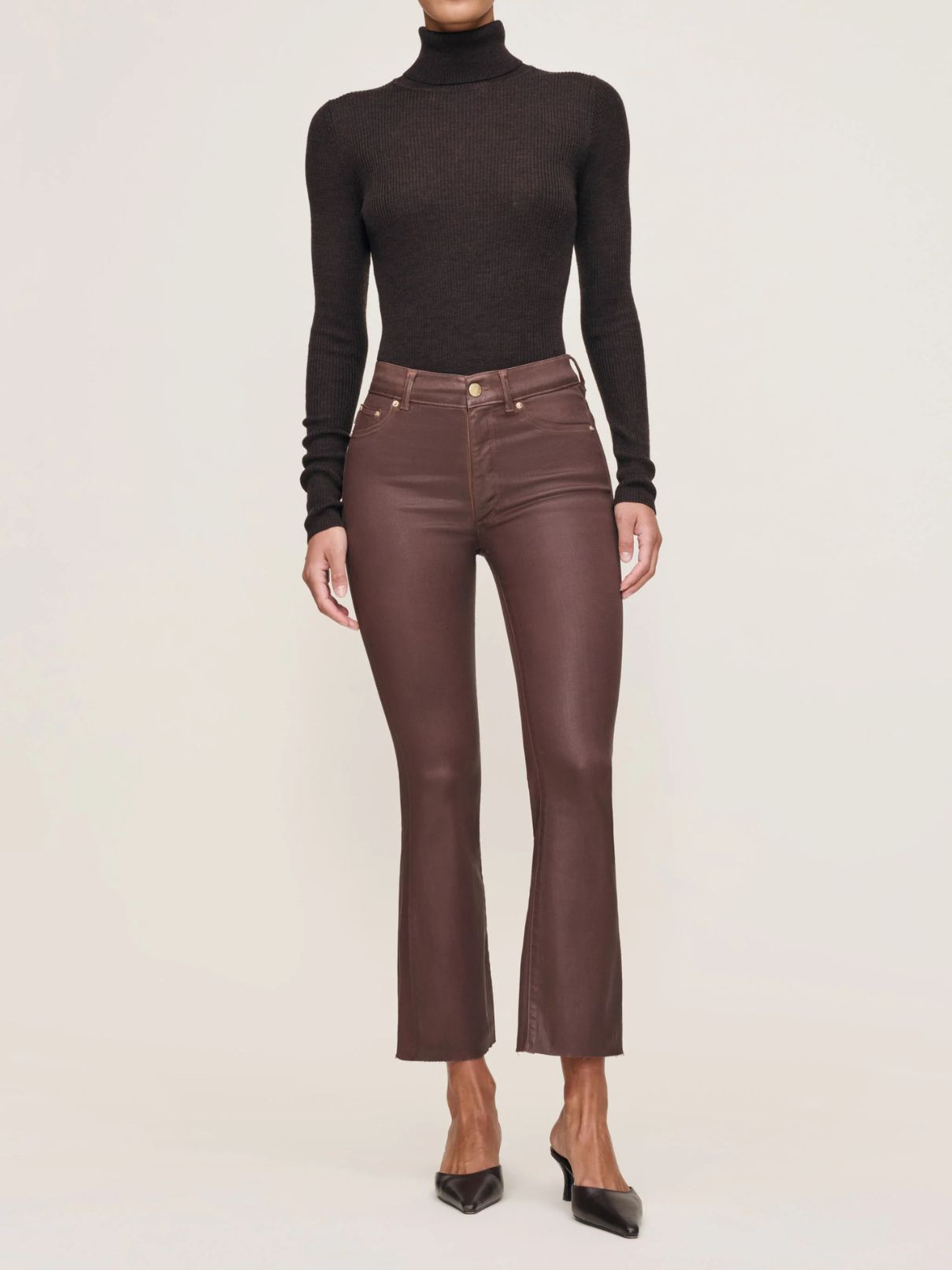 DL 1961 Denim Bridget Boot Hr Crop Jean in Toffee Coated