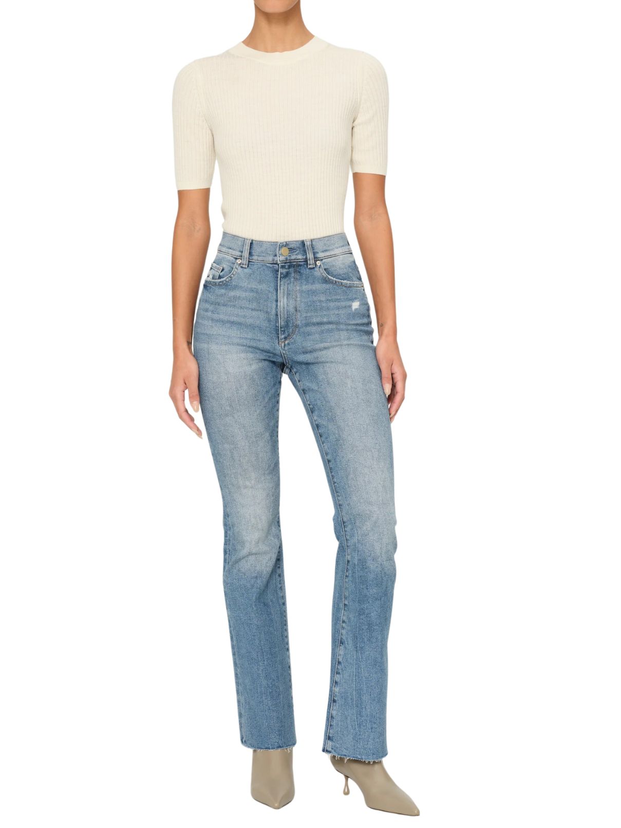 DL 1961 Denim Bridget Crop Boot HR in Ravello