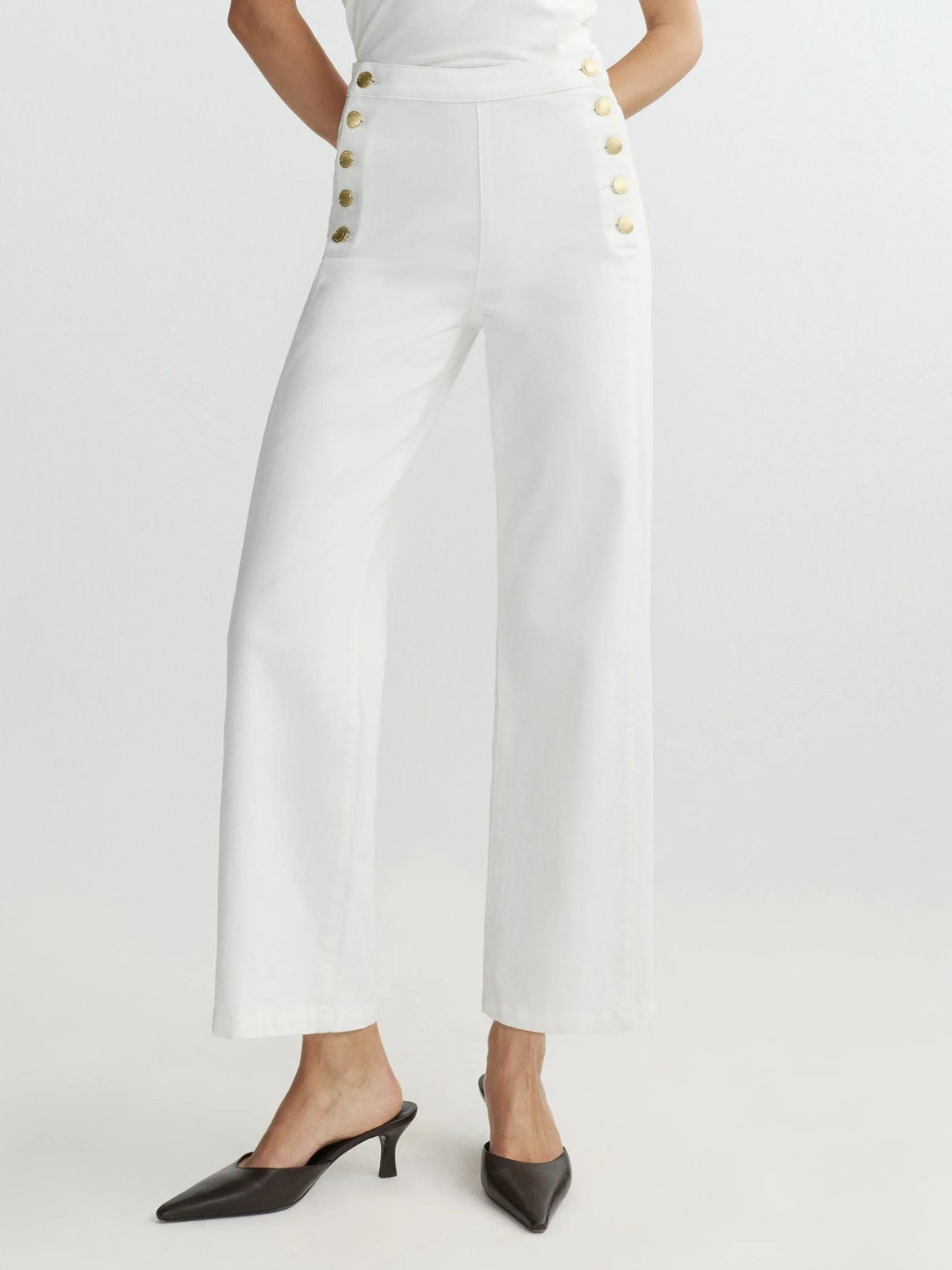 DL 1961 Denim Karmine Refined Wide Leg in Sailor White