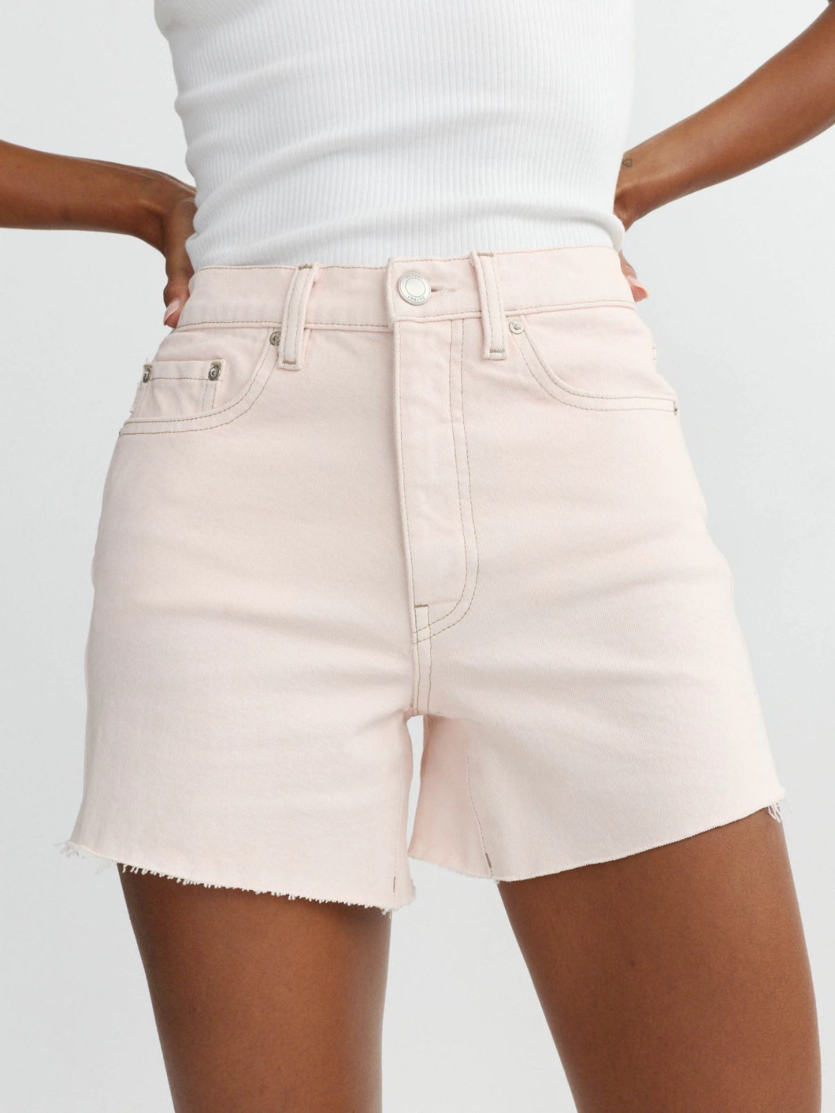 DL 1961 Denim  Zoie High Rise 4.5" Short in Ballet Pink