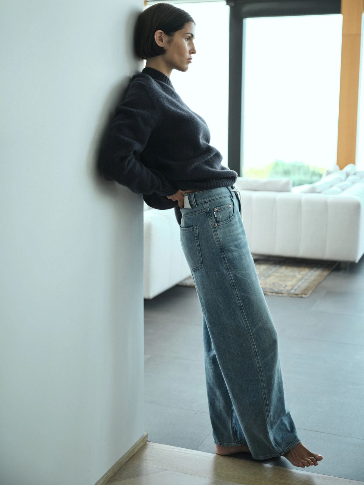 DL 1961 Taylor Ultra Hi Rise Relaxed Barrel Jean in Beachwave