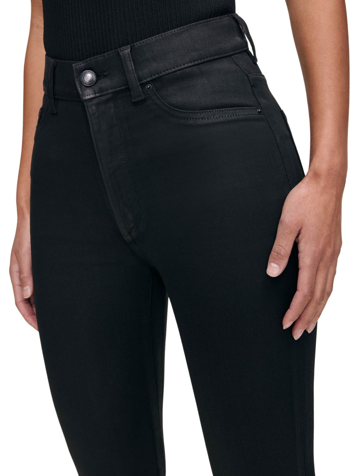 DL1961 Bridget Boot High Rise Instasculpt™ Crop Jeans in Black Coated
