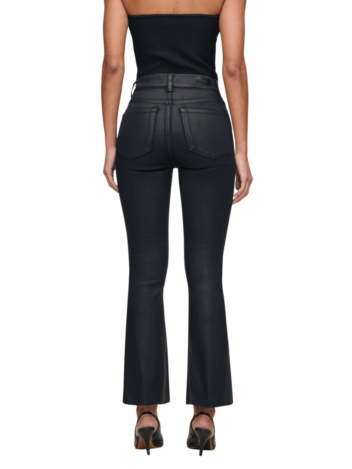 DL1961 Bridget Boot High Rise Instasculpt™ Crop Jeans in Black Coated