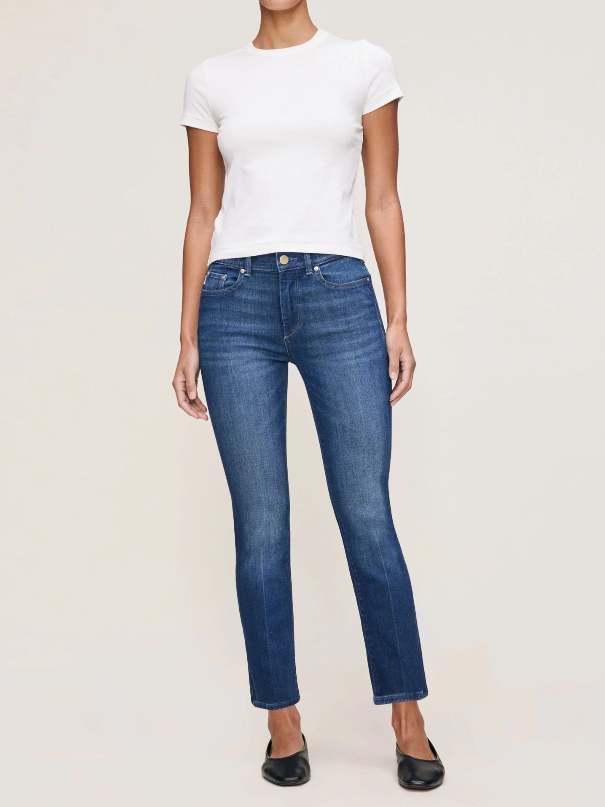 DL1961 Mara Straight Mid Rise Ankle in Santa Monica