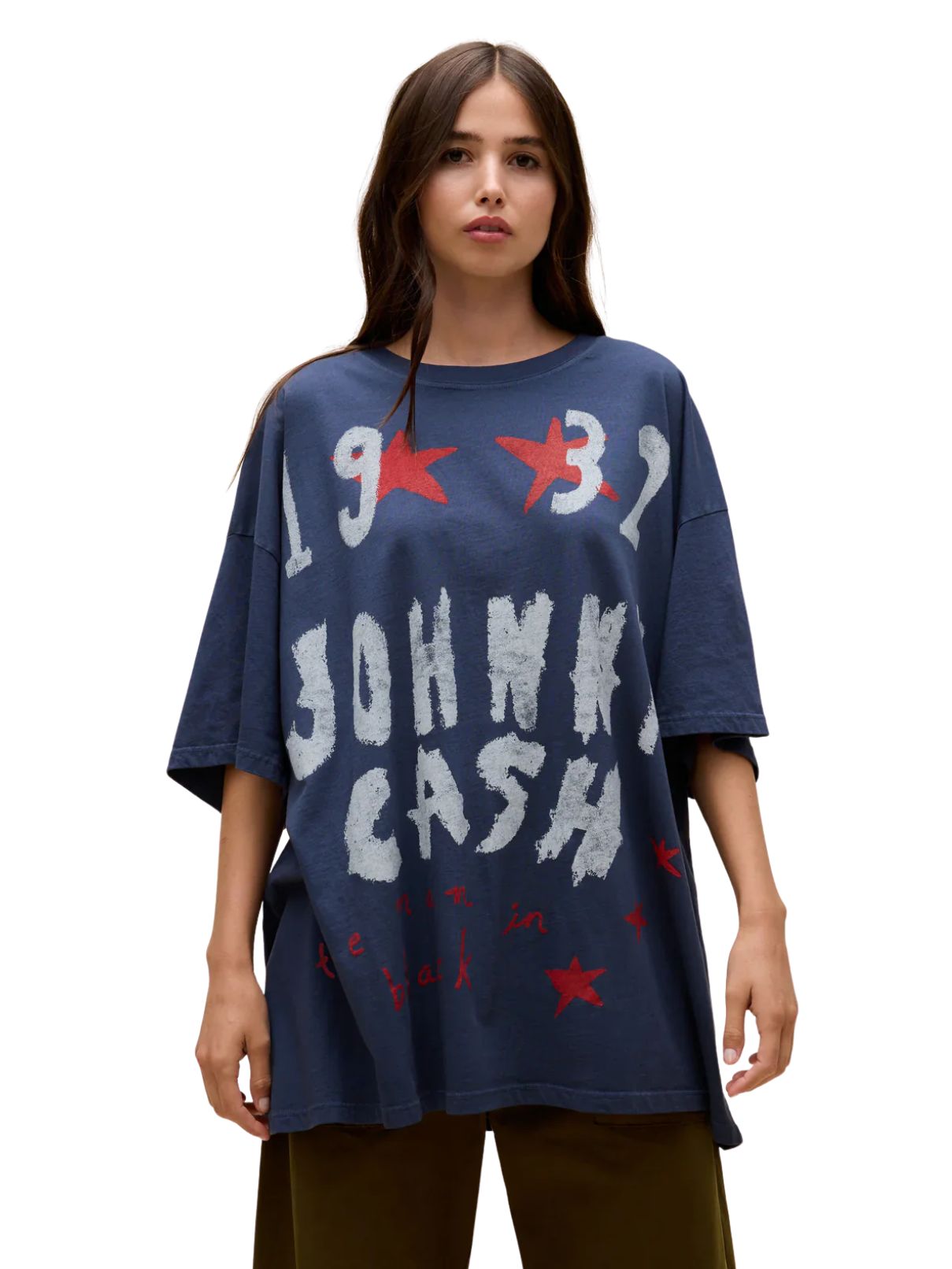 Daydreamer Johnny Cash Doodles OS Tee in Vintage Navy
